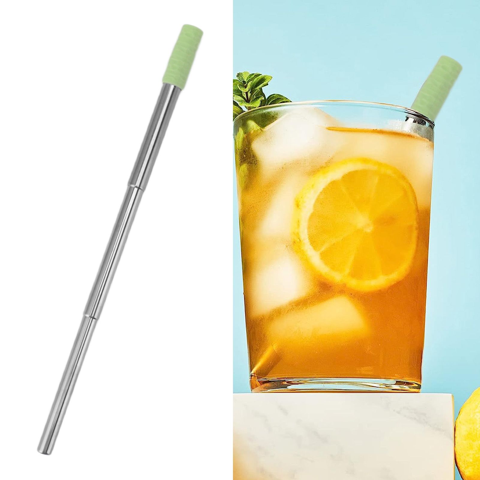 Collapsible Stainless Steel Drinking Straw Reusable Metal Straw with Cleaning view 12