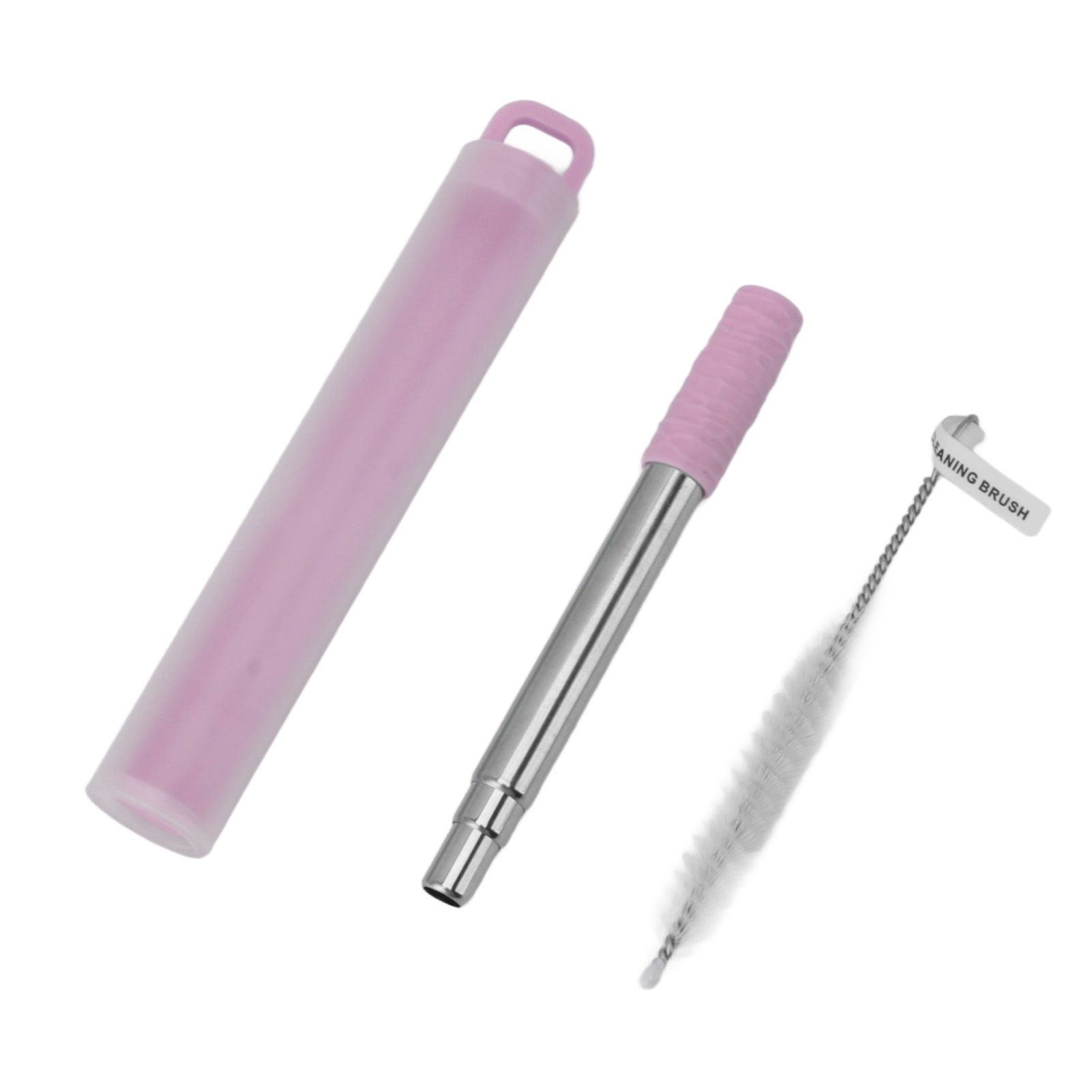 Collapsible Stainless Steel Drinking Straw Reusable Metal Straw with Cleaning
