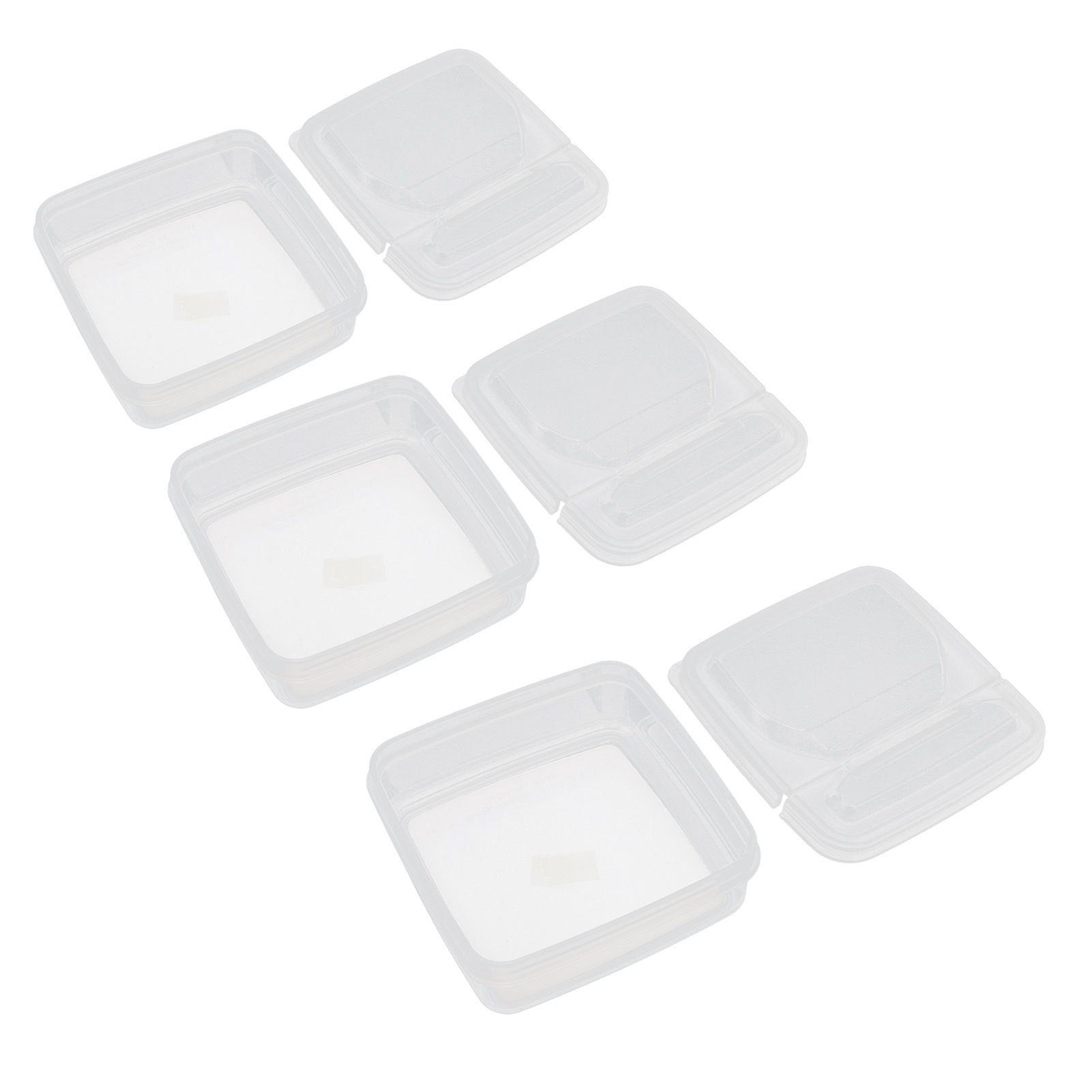 3Pcs Flip Lid Cheese Container Transparent Clear PP Food Storage Box Case for view 4