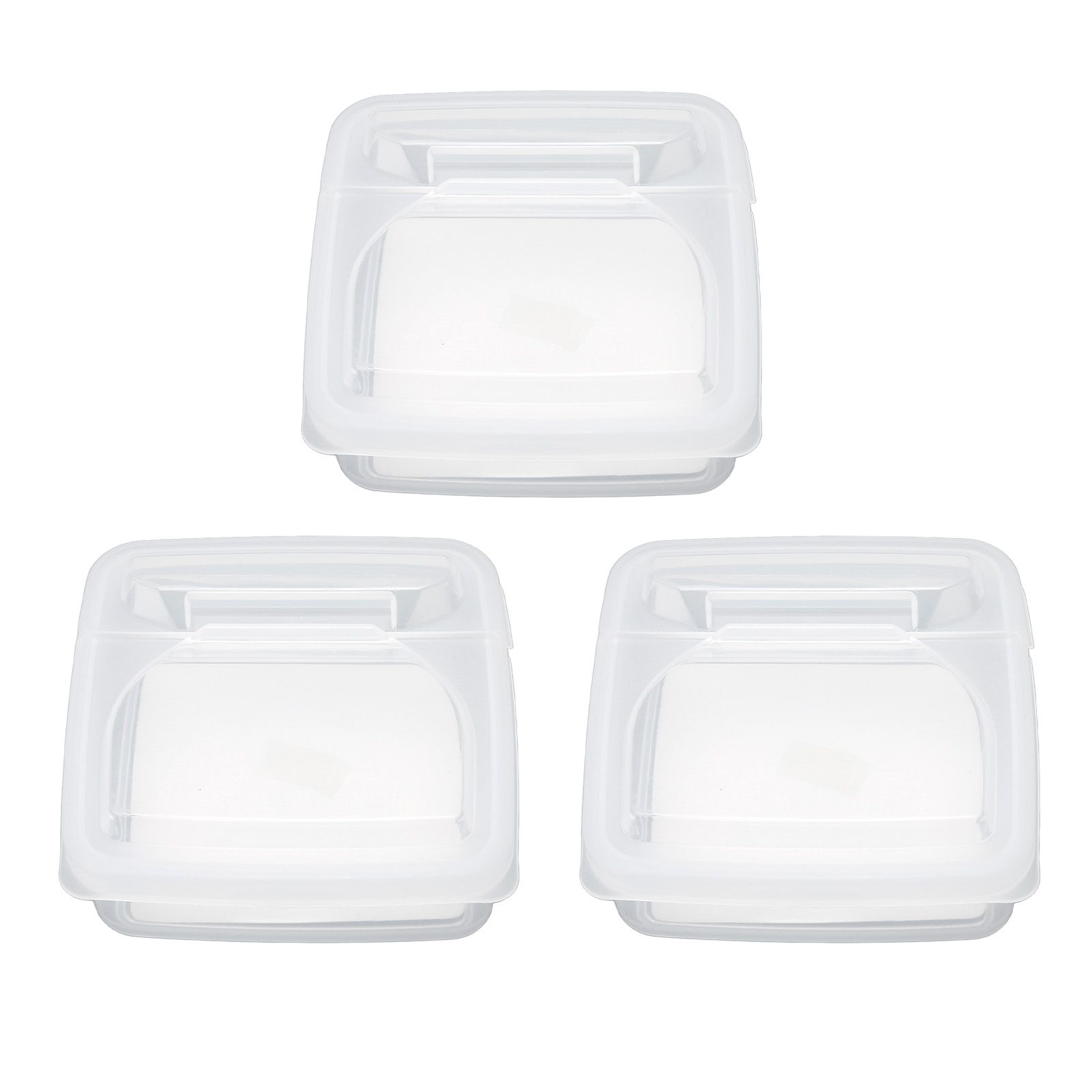 3Pcs Flip Lid Cheese Container Transparent Clear PP Food Storage Box Case for view 5