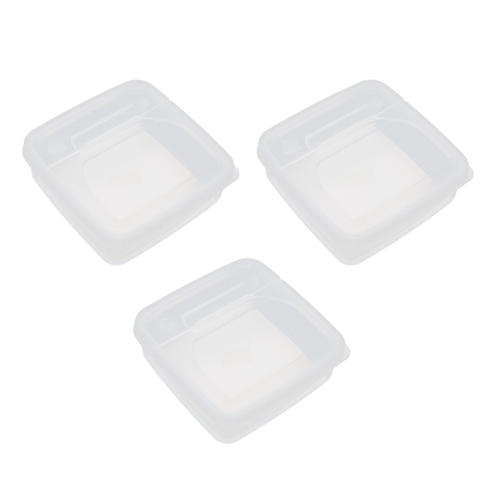 3Pcs Flip Lid Cheese Container Transparent Clear PP Food Storage Box Case for view 7