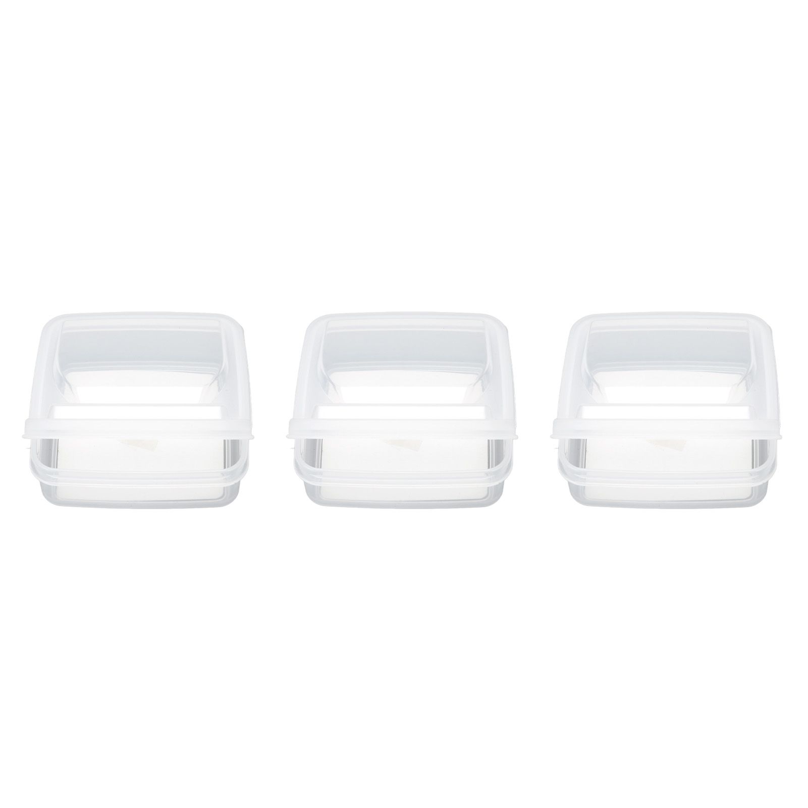 3Pcs Flip Lid Cheese Container Transparent Clear PP Food Storage Box Case for view 8
