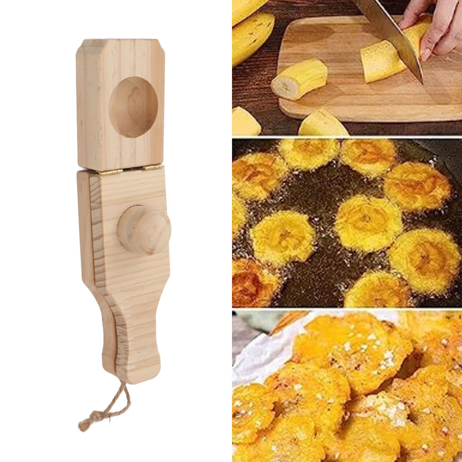 Banana Smasher Maker 2 in 1 Wooden Tostonera Plantain Press for Fried view 12