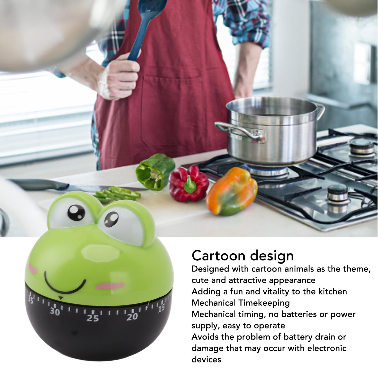 Cartoon Machinery Timer High Accuracy Adjustable 60 Minutes Mechanical Kitchen view 14