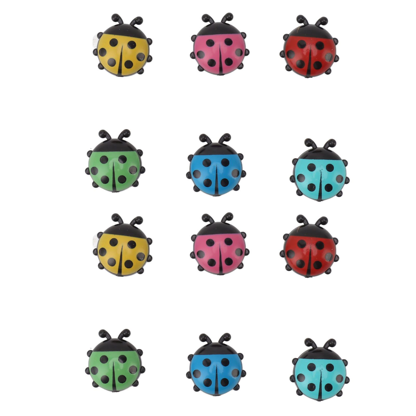 12pcs Resin Ladybug Shaped Refrigerator Magnets Home Kitchen Cute Cartoon view 3