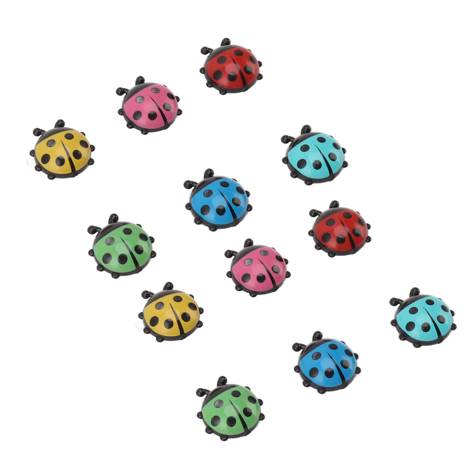12pcs Resin Ladybug Shaped Refrigerator Magnets Home Kitchen Cute Cartoon view 6