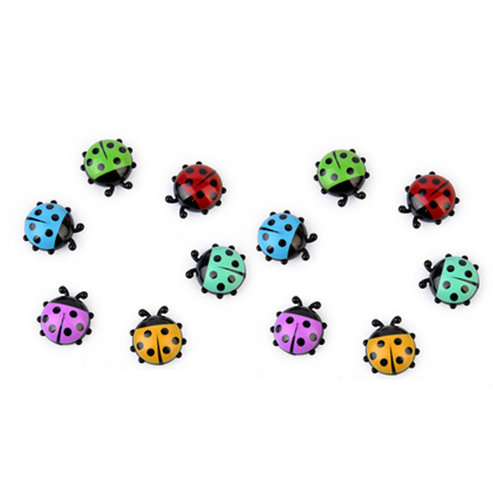 12pcs Resin Ladybug Shaped Refrigerator Magnets Home Kitchen Cute Cartoon view 8