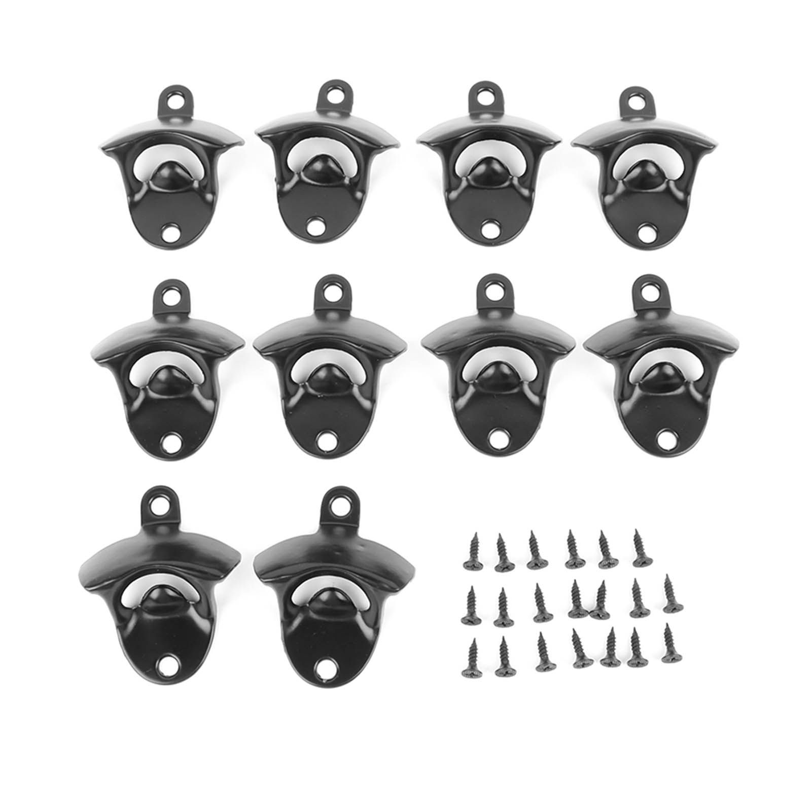 10Pcs Black Beer Bottle Opener Bar Beer Soda Bottle Cap Opener for Restaurant