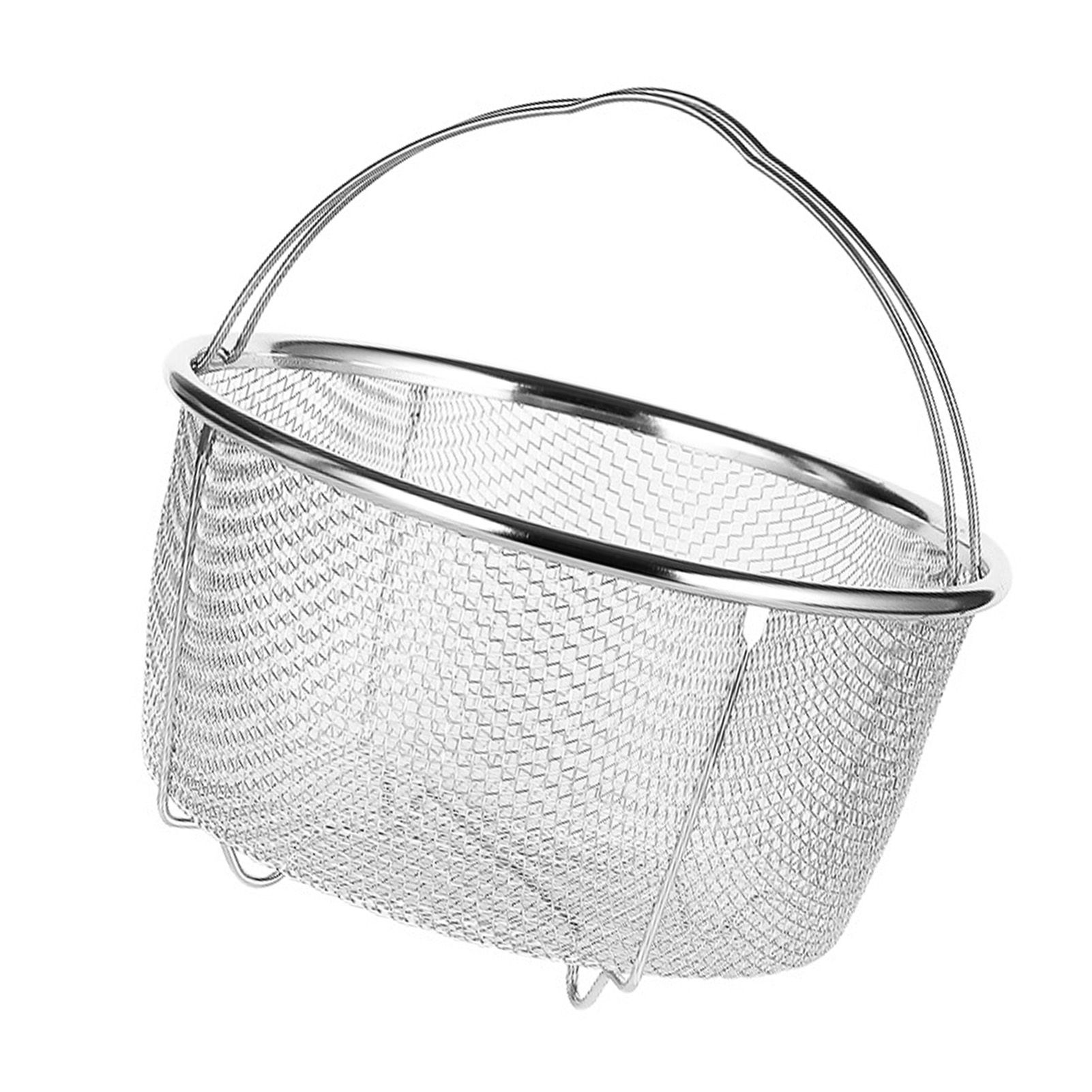 Mesh Steaming Basket Stainless Steel Comfortable Handles Heat Resistant view 2