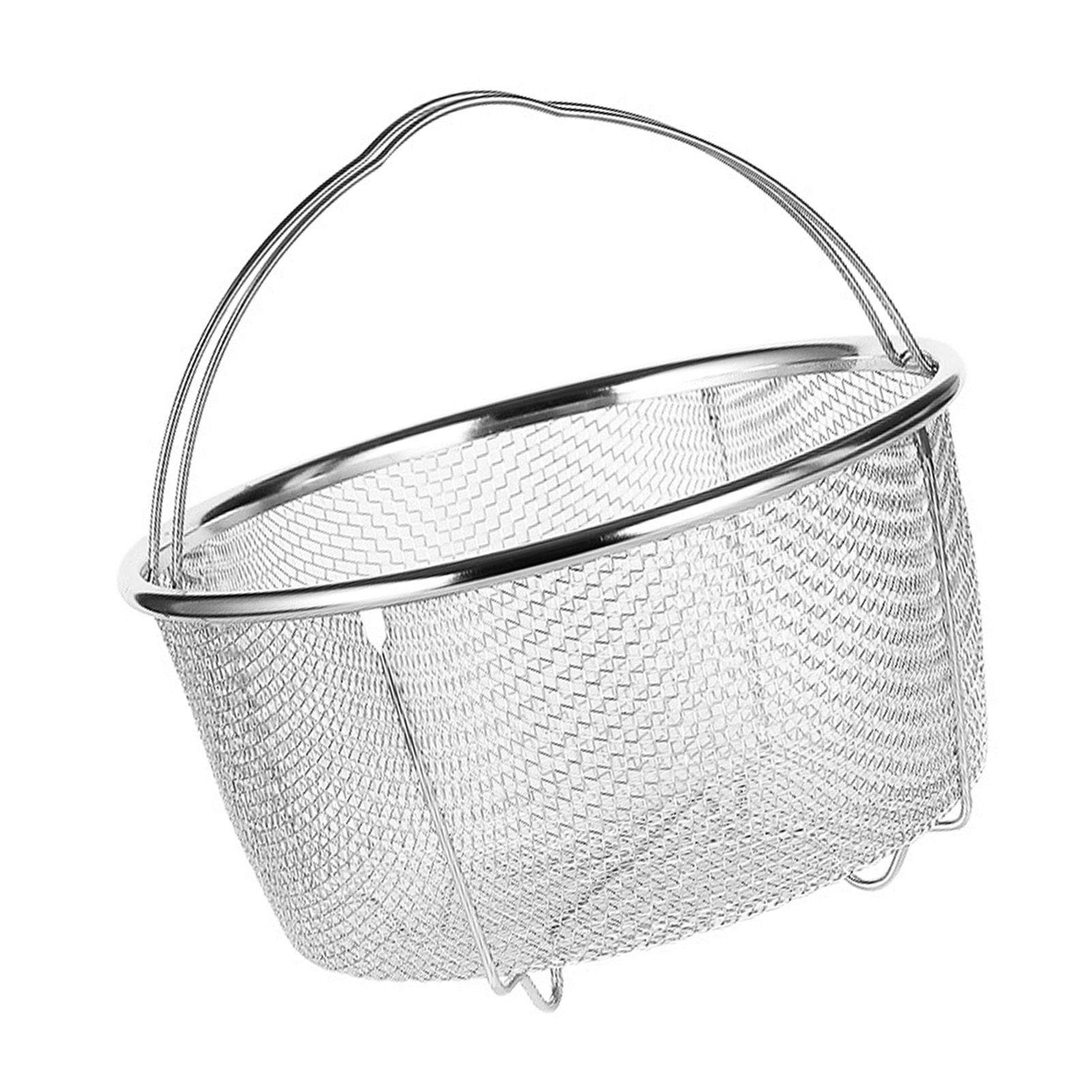 Mesh Steaming Basket Stainless Steel Comfortable Handles Heat Resistant view 3