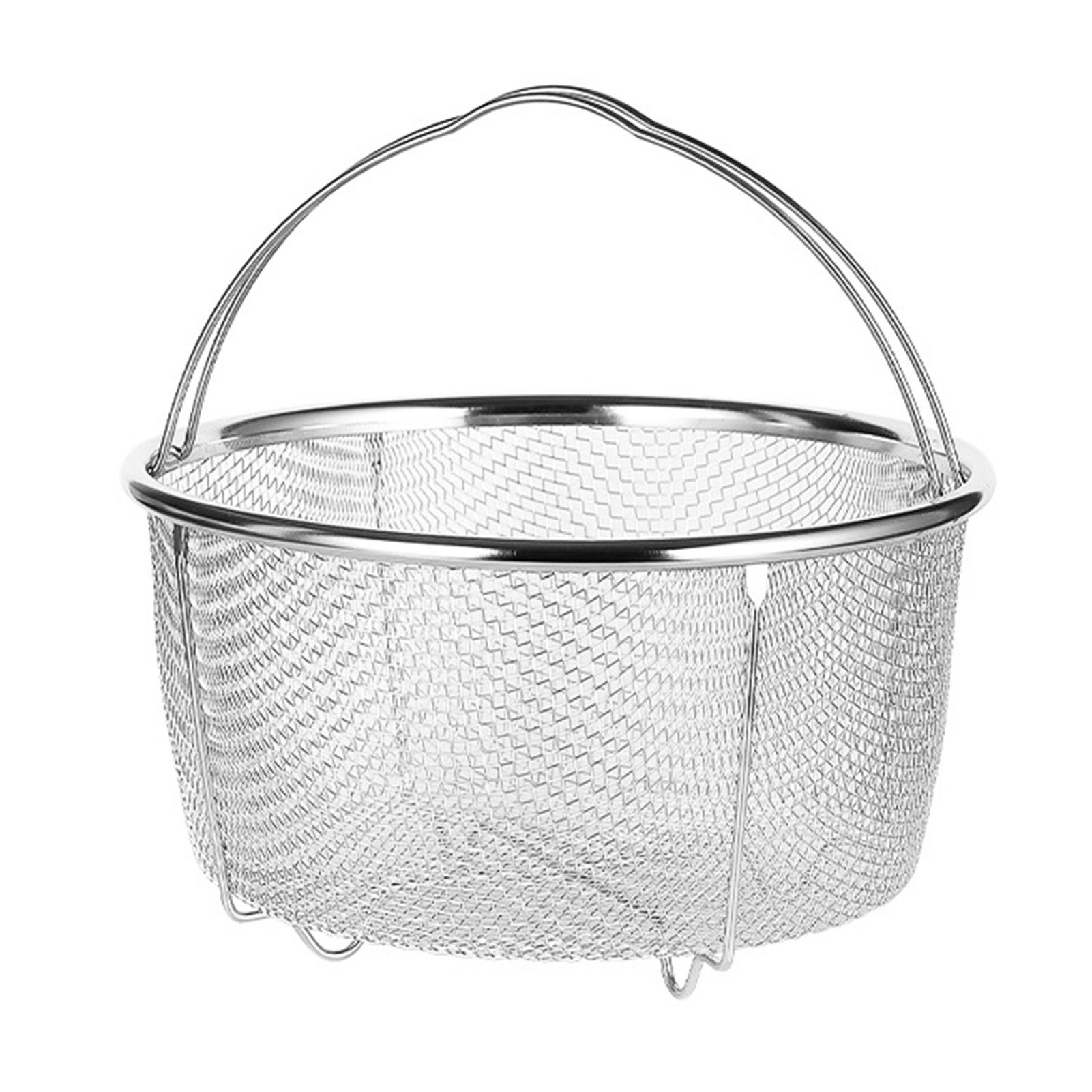 Mesh Steaming Basket Stainless Steel Comfortable Handles Heat Resistant