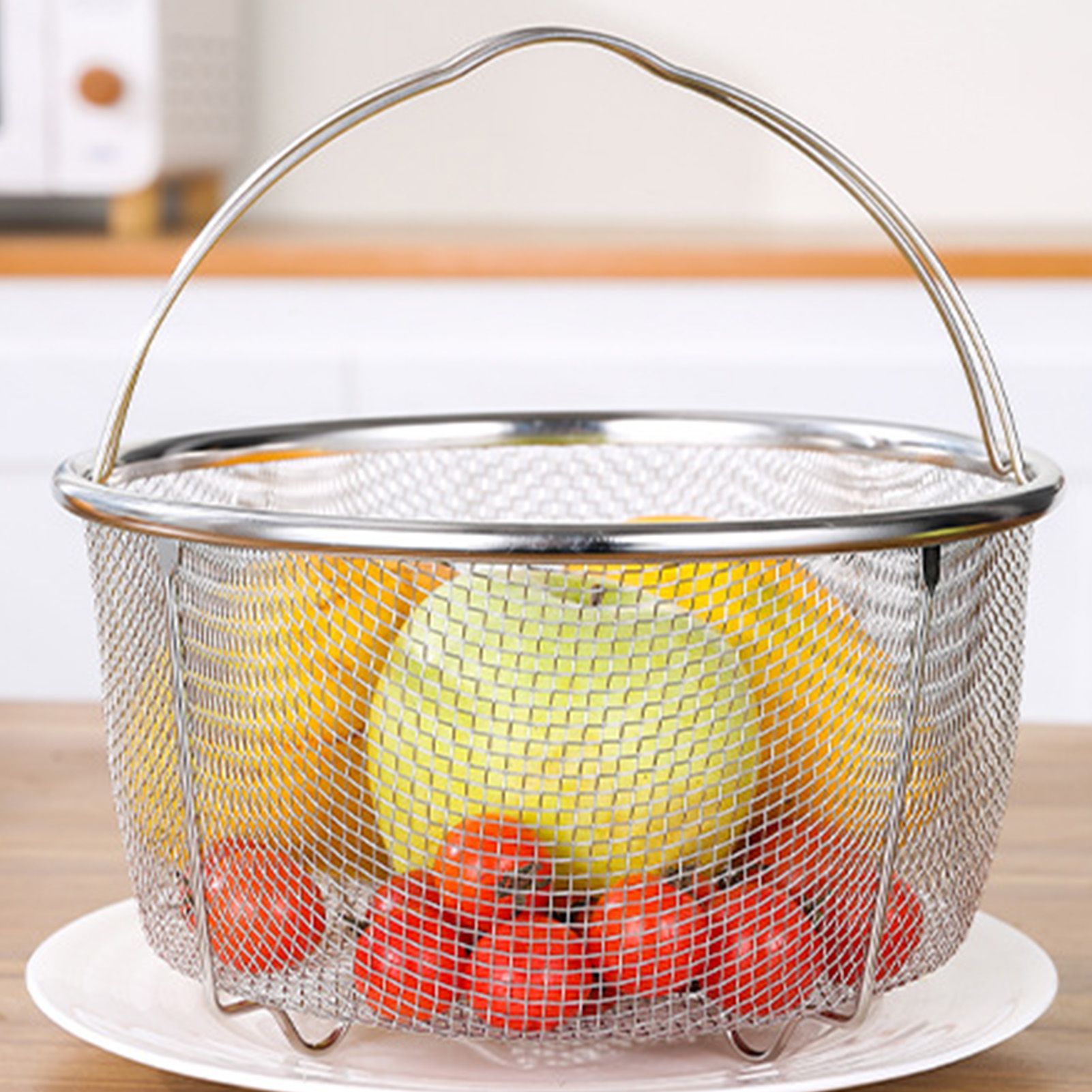 Mesh Steaming Basket Stainless Steel Comfortable Handles Heat Resistant view 14