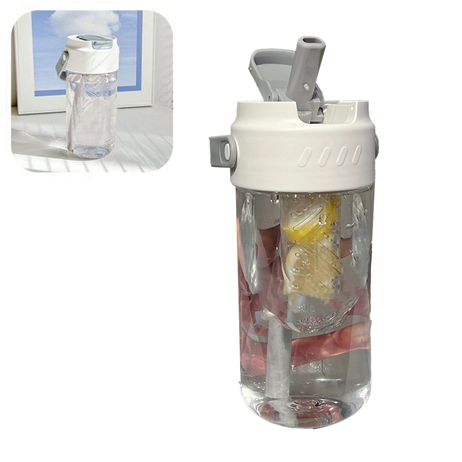 Straw Water Bottle Built in Tea Strainer with Handle PC 700ml Beautiful Cute view 5