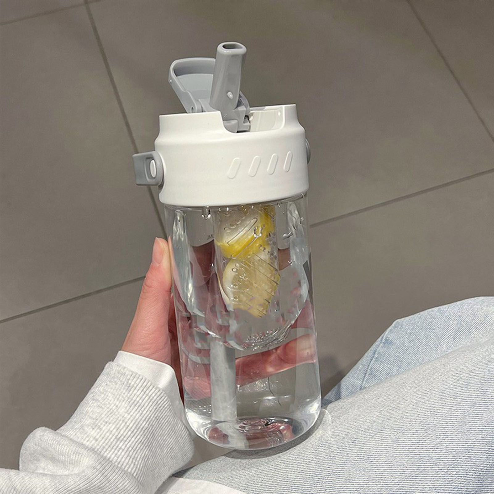 Straw Water Bottle Built in Tea Strainer with Handle PC 700ml Beautiful Cute view 11