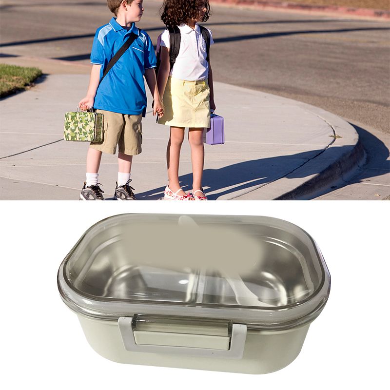 Stainless Steel Lunch Box Korean Style 2 Compartment Bento Box Metal Food view 11