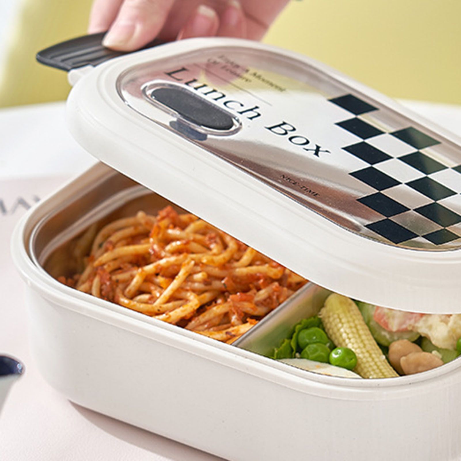 2 Compartment Bento Box Heat Preservation Stainless Steel Interlayer Lunch Box view 11