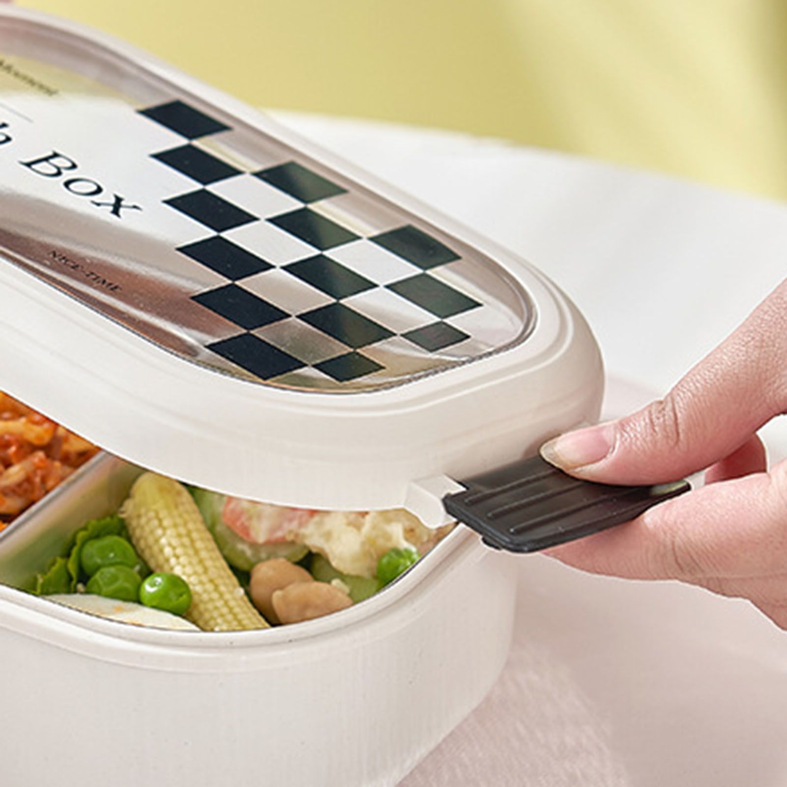 2 Compartment Bento Box Heat Preservation Stainless Steel Interlayer Lunch Box view 12