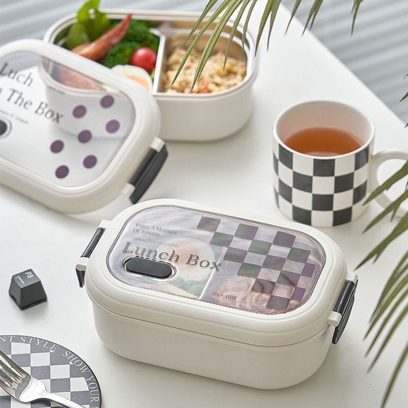 2 Compartment Bento Box Heat Preservation Stainless Steel Interlayer Lunch Box view 6