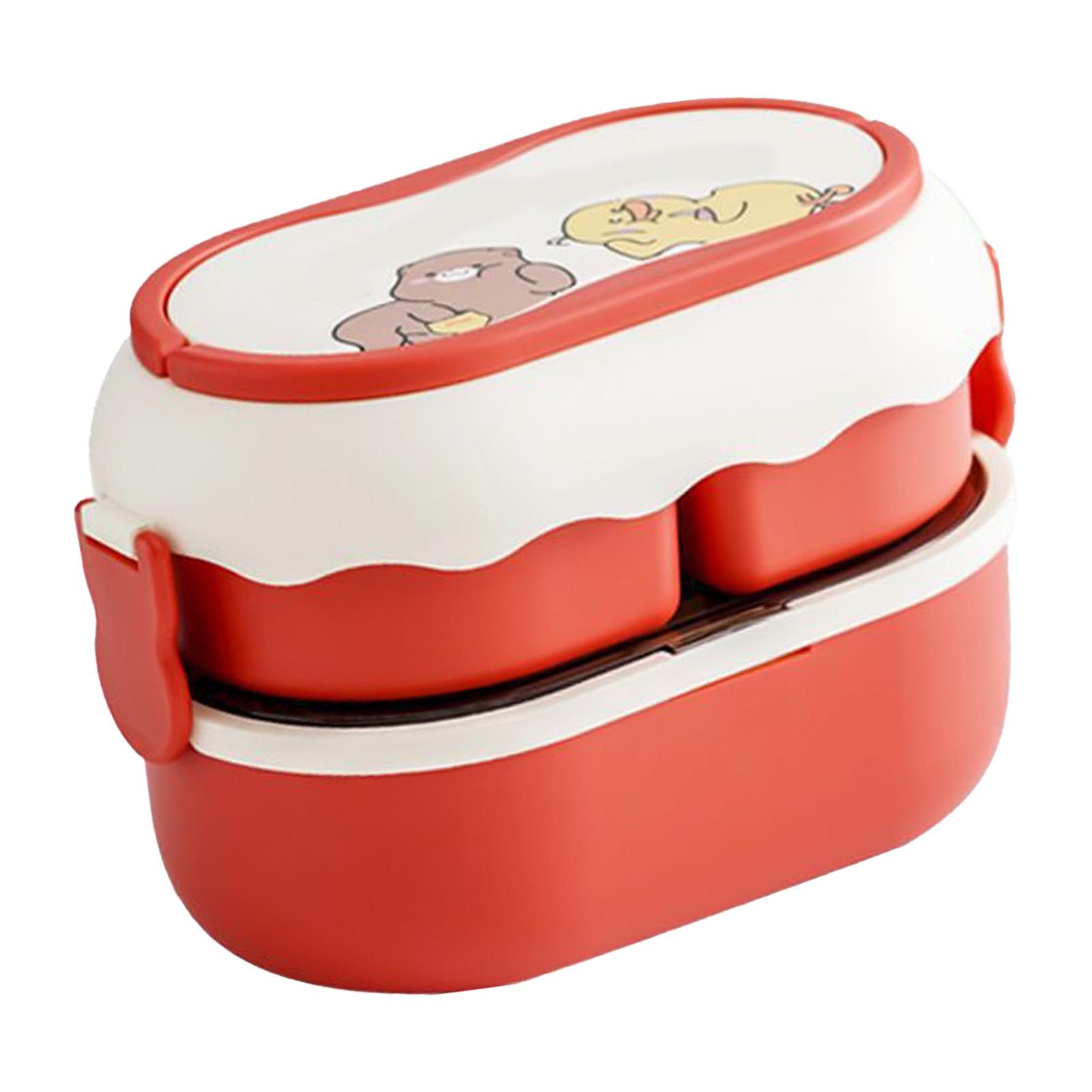 Lunch Box 2 Tier 3 Compartment Large Capacity Microwavable Cute Portable Bento view 2