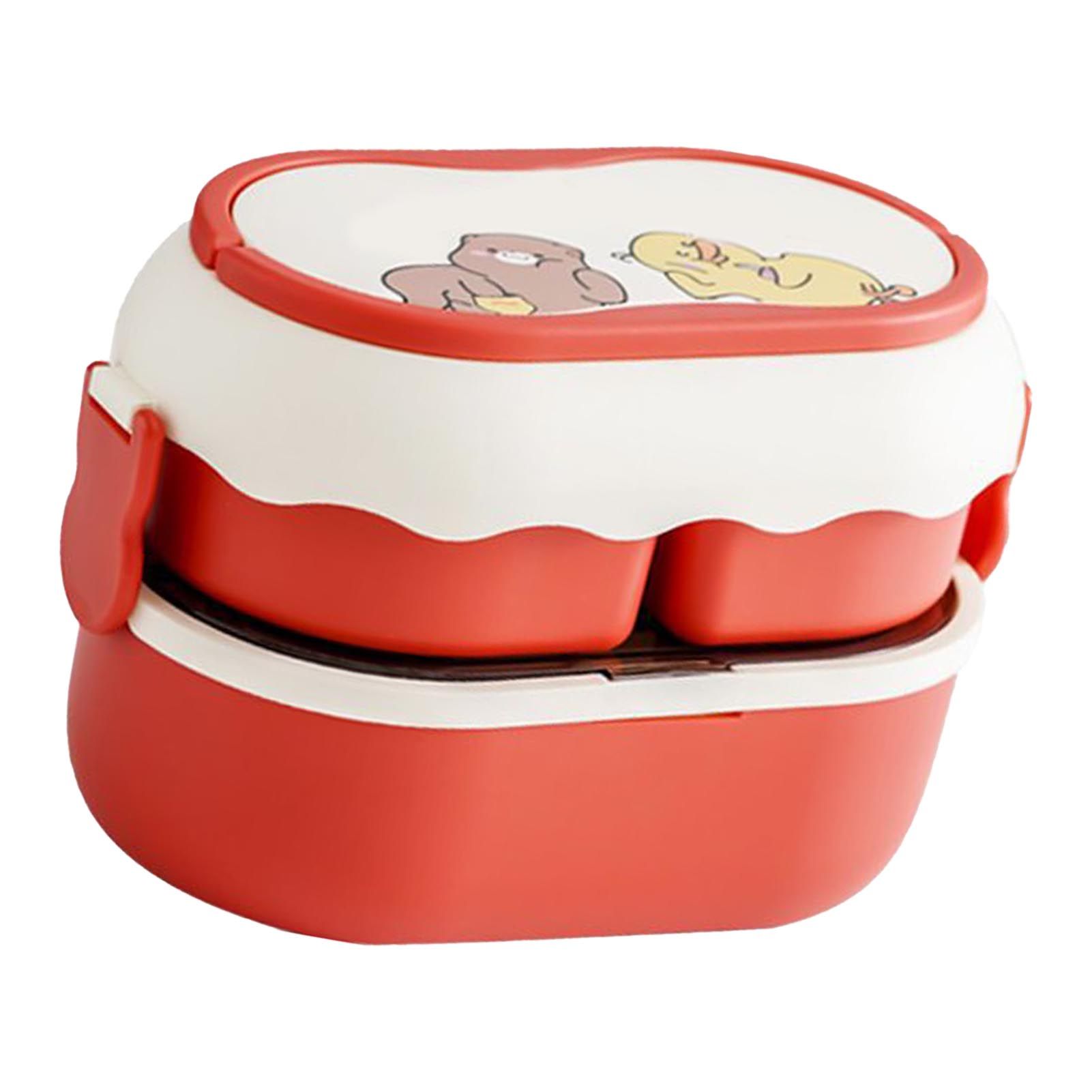 Lunch Box 2 Tier 3 Compartment Large Capacity Microwavable Cute Portable Bento view 3