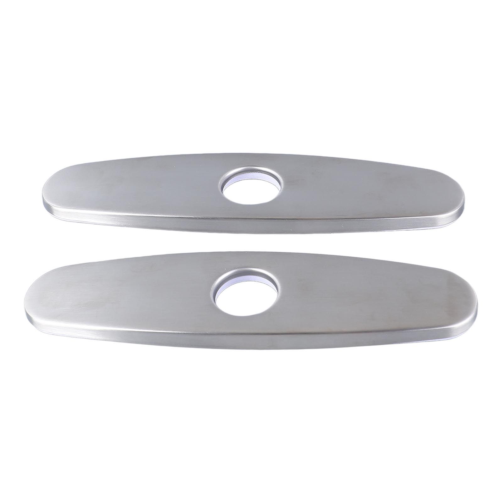 2PCS Hole Cover Deck Plate Pull Down Faucet Plate Stainless Steel Easy
