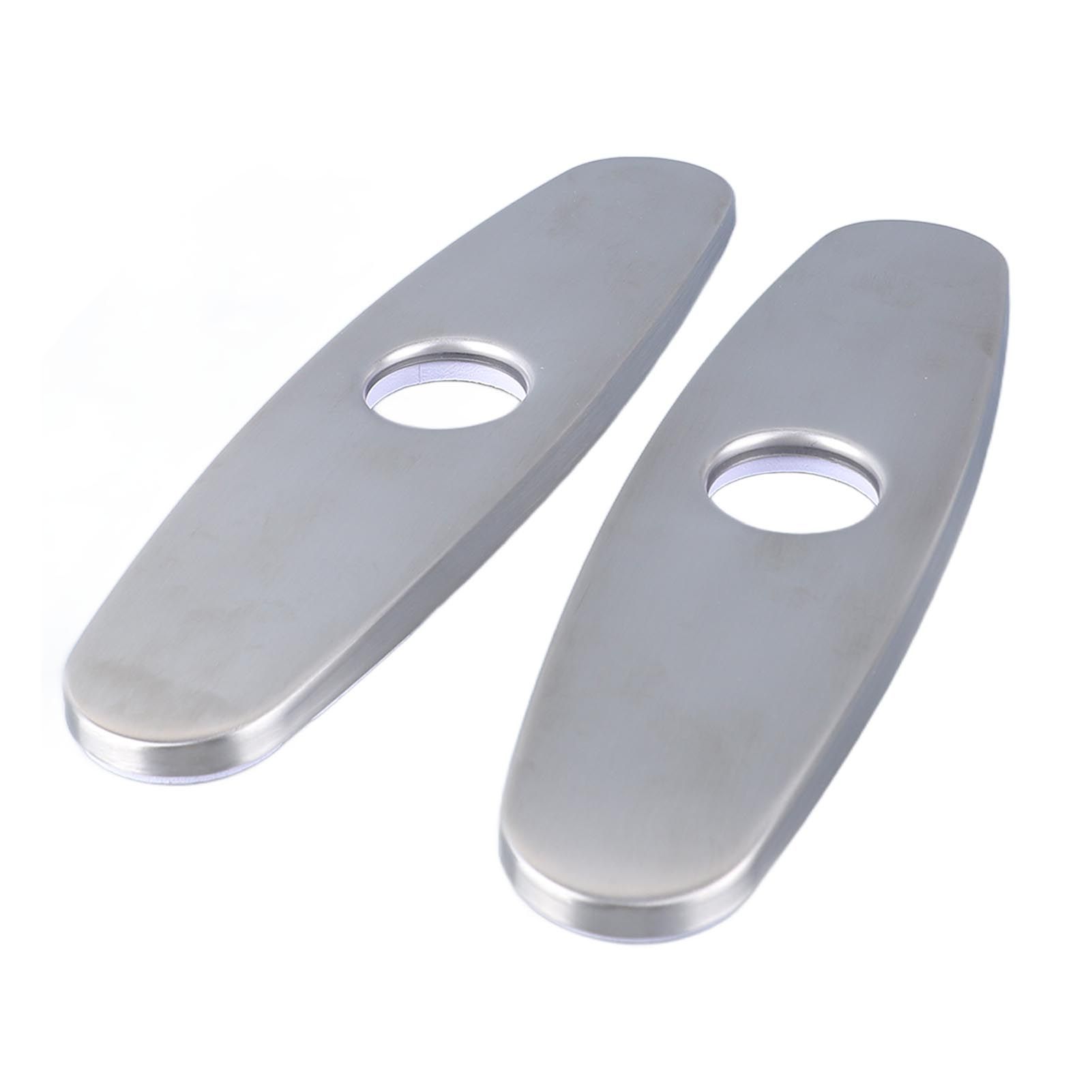 2PCS Hole Cover Deck Plate Pull Down Faucet Plate Stainless Steel Easy view 2