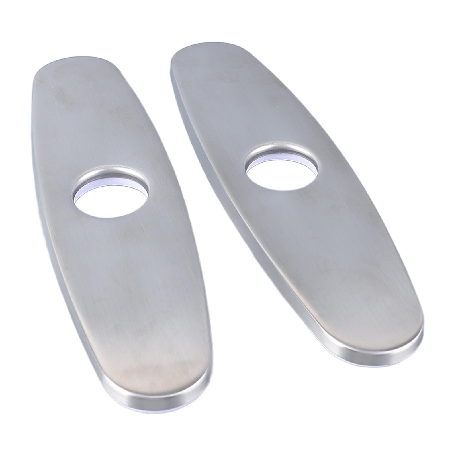 2PCS Hole Cover Deck Plate Pull Down Faucet Plate Stainless Steel Easy view 3