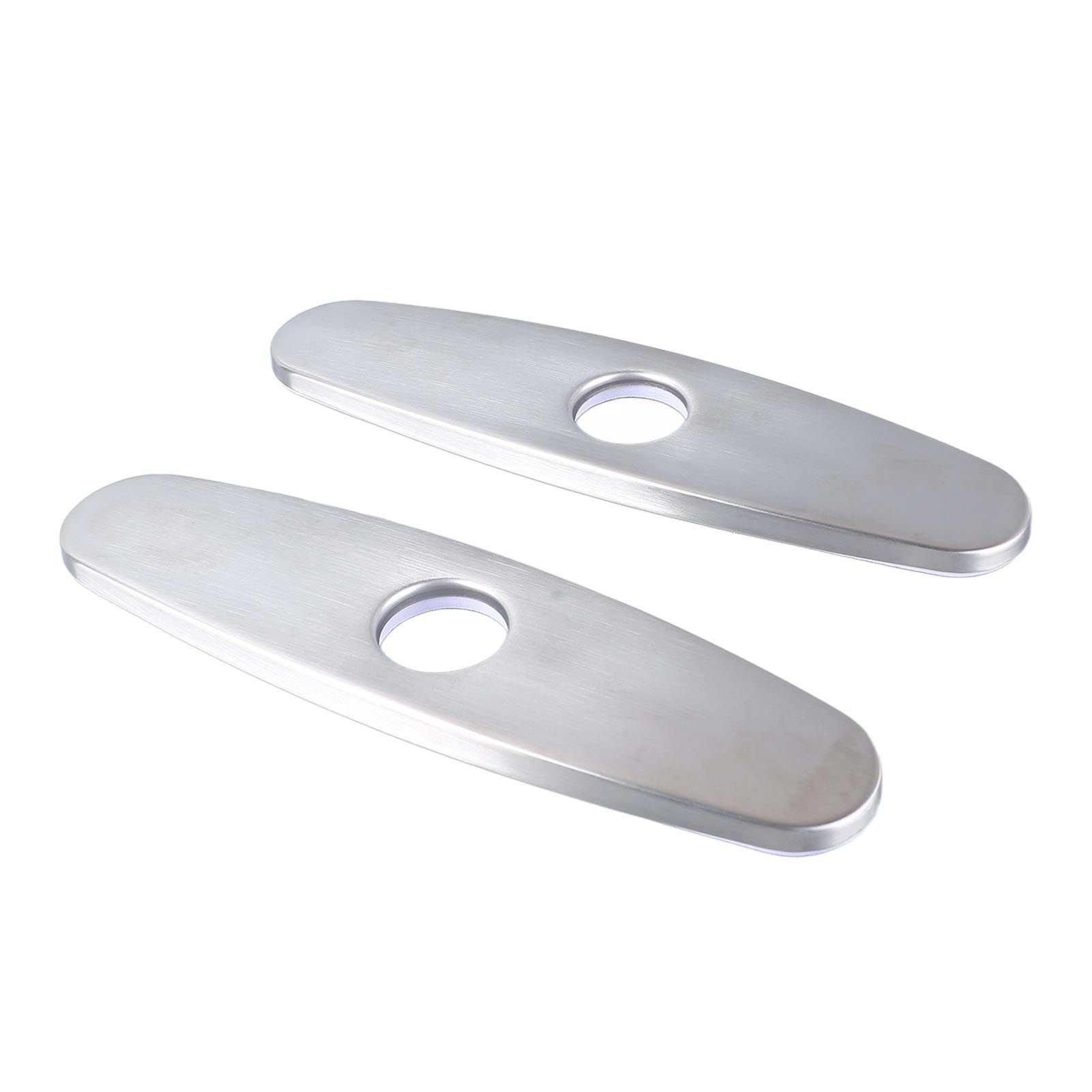 2PCS Hole Cover Deck Plate Pull Down Faucet Plate Stainless Steel Easy view 5