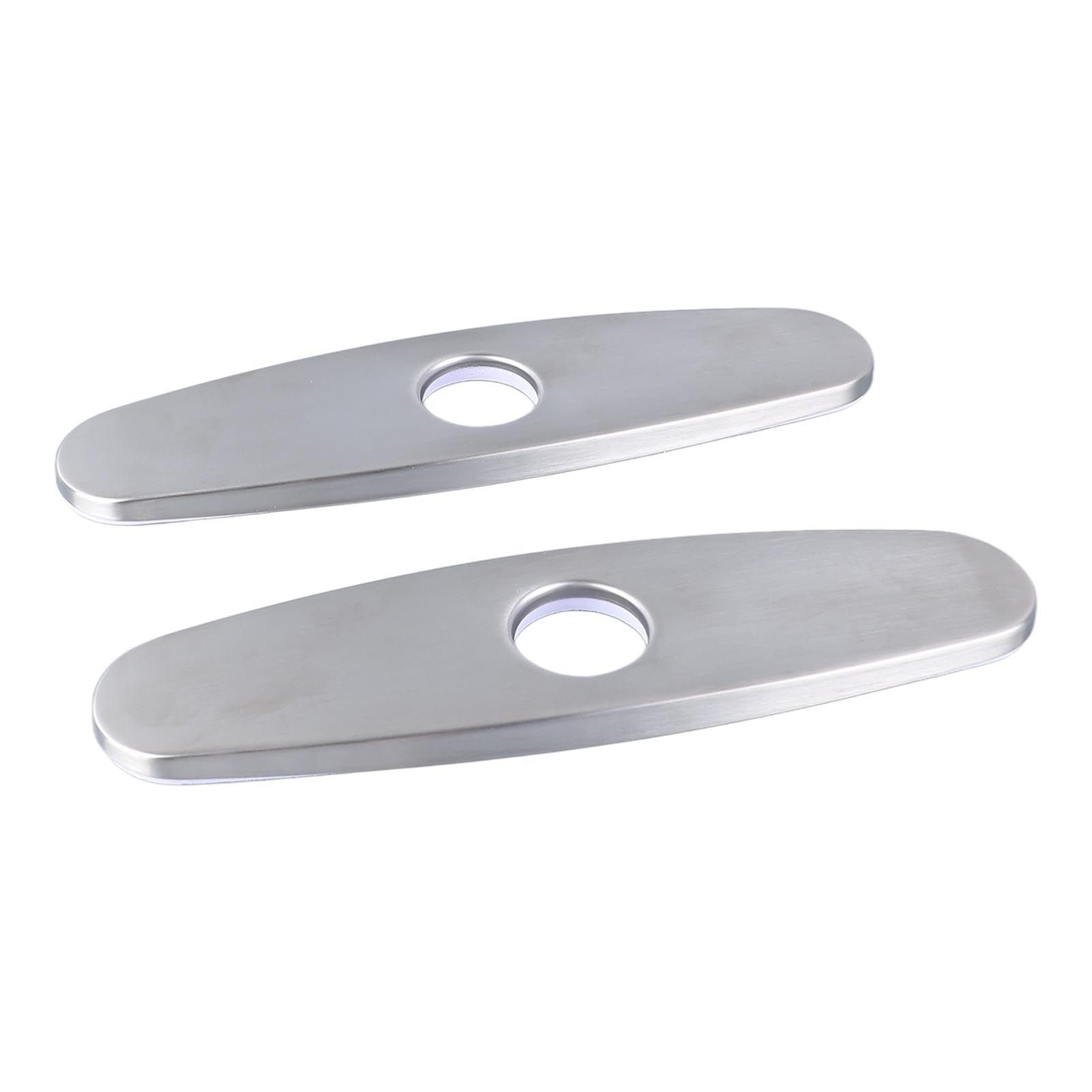 2PCS Hole Cover Deck Plate Pull Down Faucet Plate Stainless Steel Easy view 6