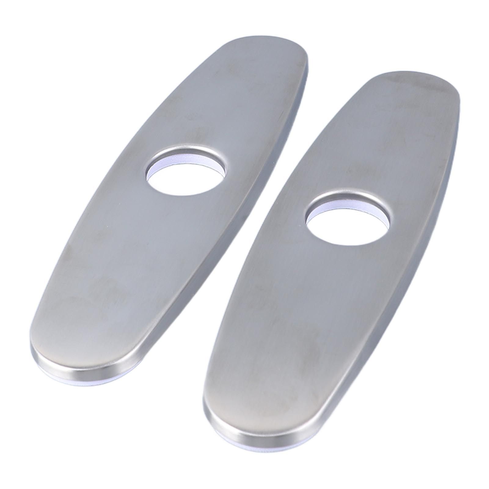 2PCS Hole Cover Deck Plate Pull Down Faucet Plate Stainless Steel Easy view 8