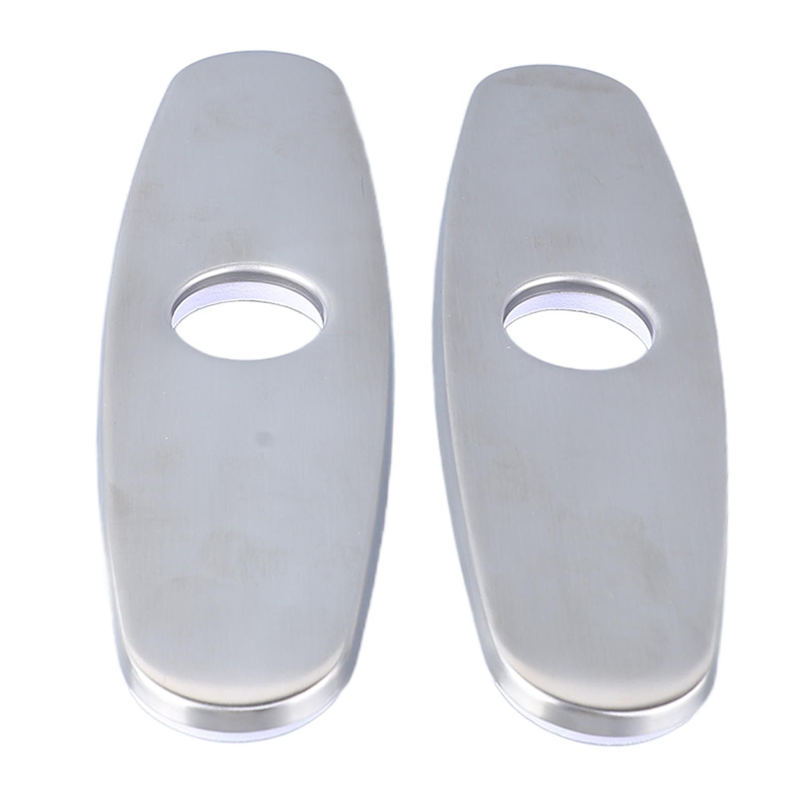 2PCS Hole Cover Deck Plate Pull Down Faucet Plate Stainless Steel Easy view 9