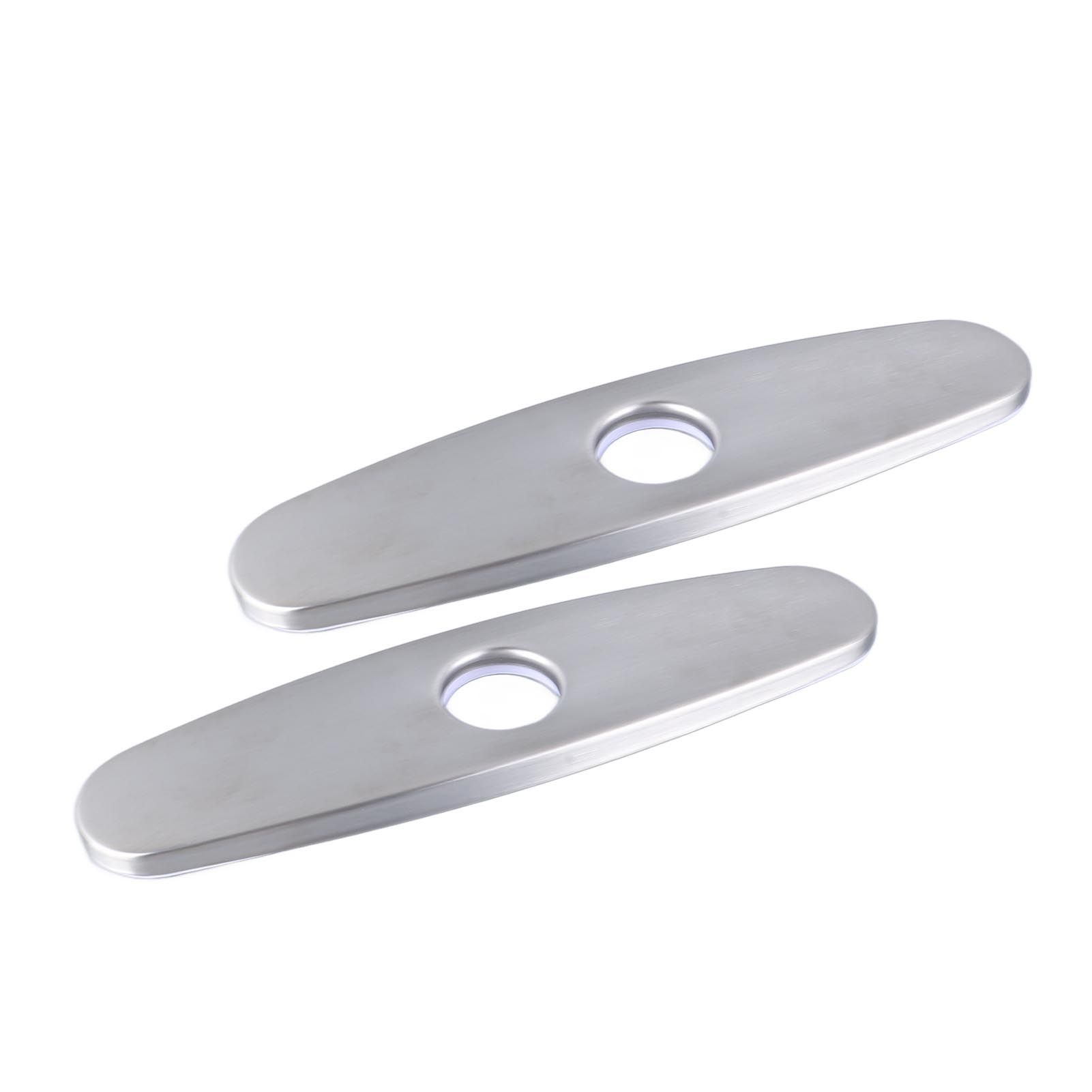 2PCS Hole Cover Deck Plate Pull Down Faucet Plate Stainless Steel Easy view 10
