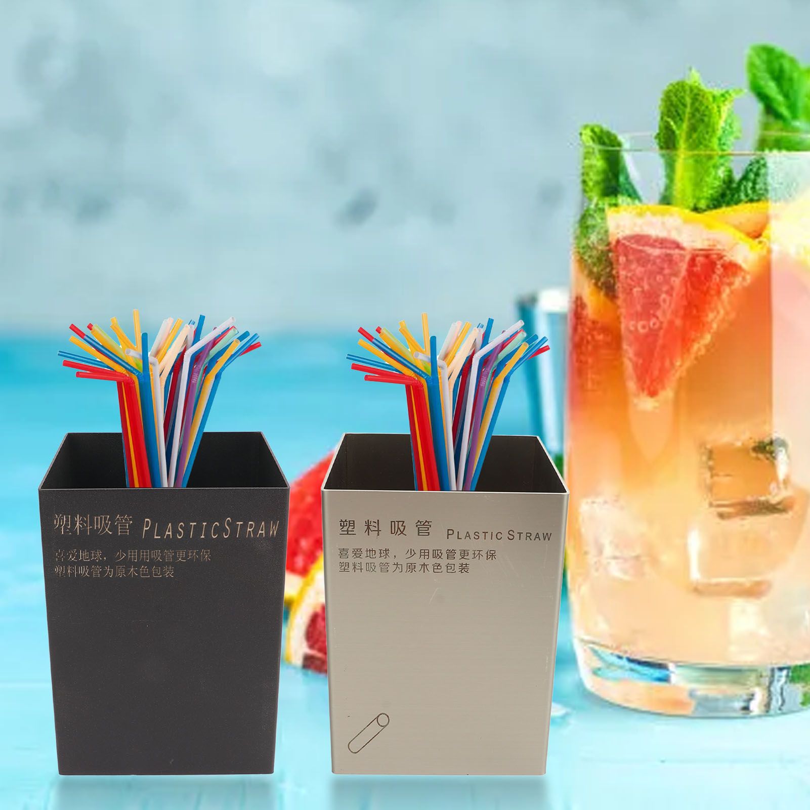 Straw Holder Stainless Steel Drinking Straw Storage Container Cutlery view 12