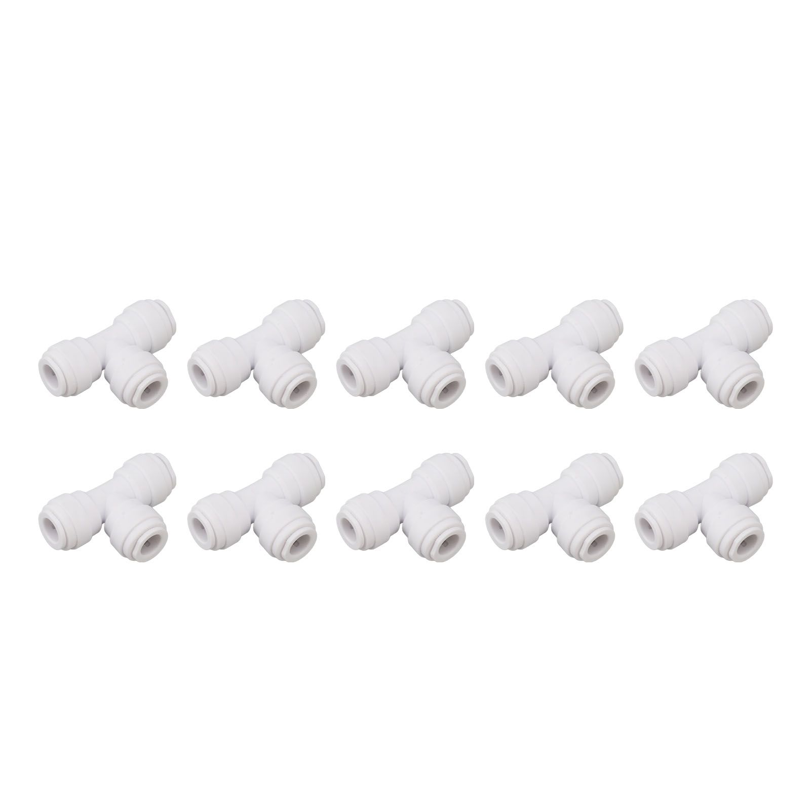 10PCS Push to Connect Fittings 8mm 5/16 Tee Coupling Quick Connector Plastic view 2