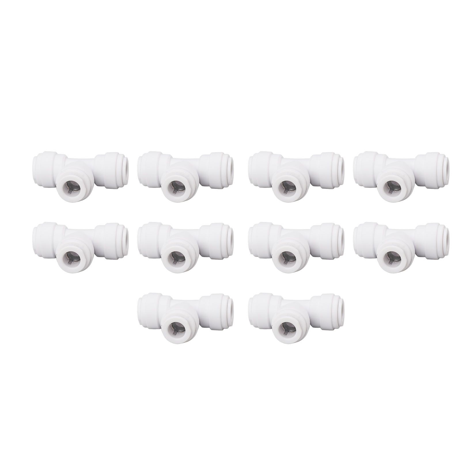 10PCS Push to Connect Fittings 8mm 5/16 Tee Coupling Quick Connector Plastic view 5