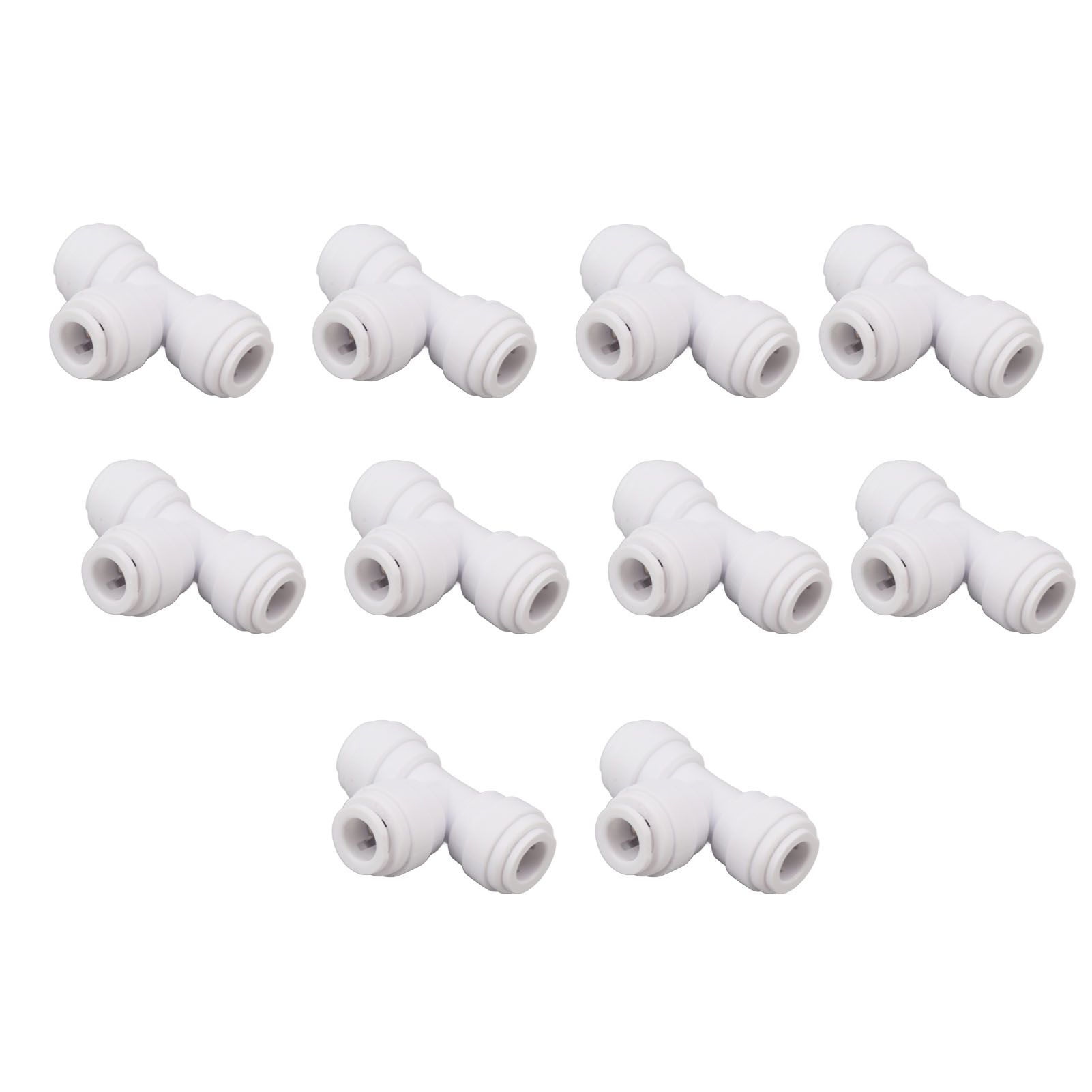 10PCS Push to Connect Fittings 8mm 5/16 Tee Coupling Quick Connector Plastic view 8