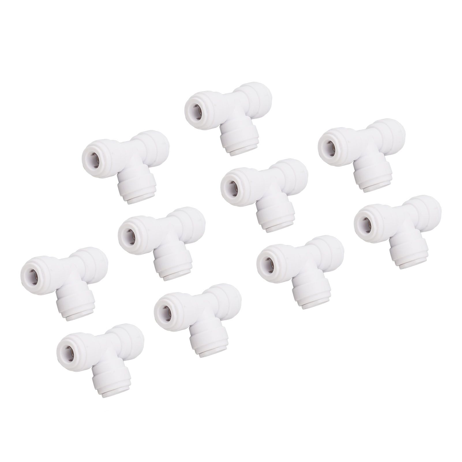 10PCS Push to Connect Fittings 8mm 5/16 Tee Coupling Quick Connector Plastic view 10