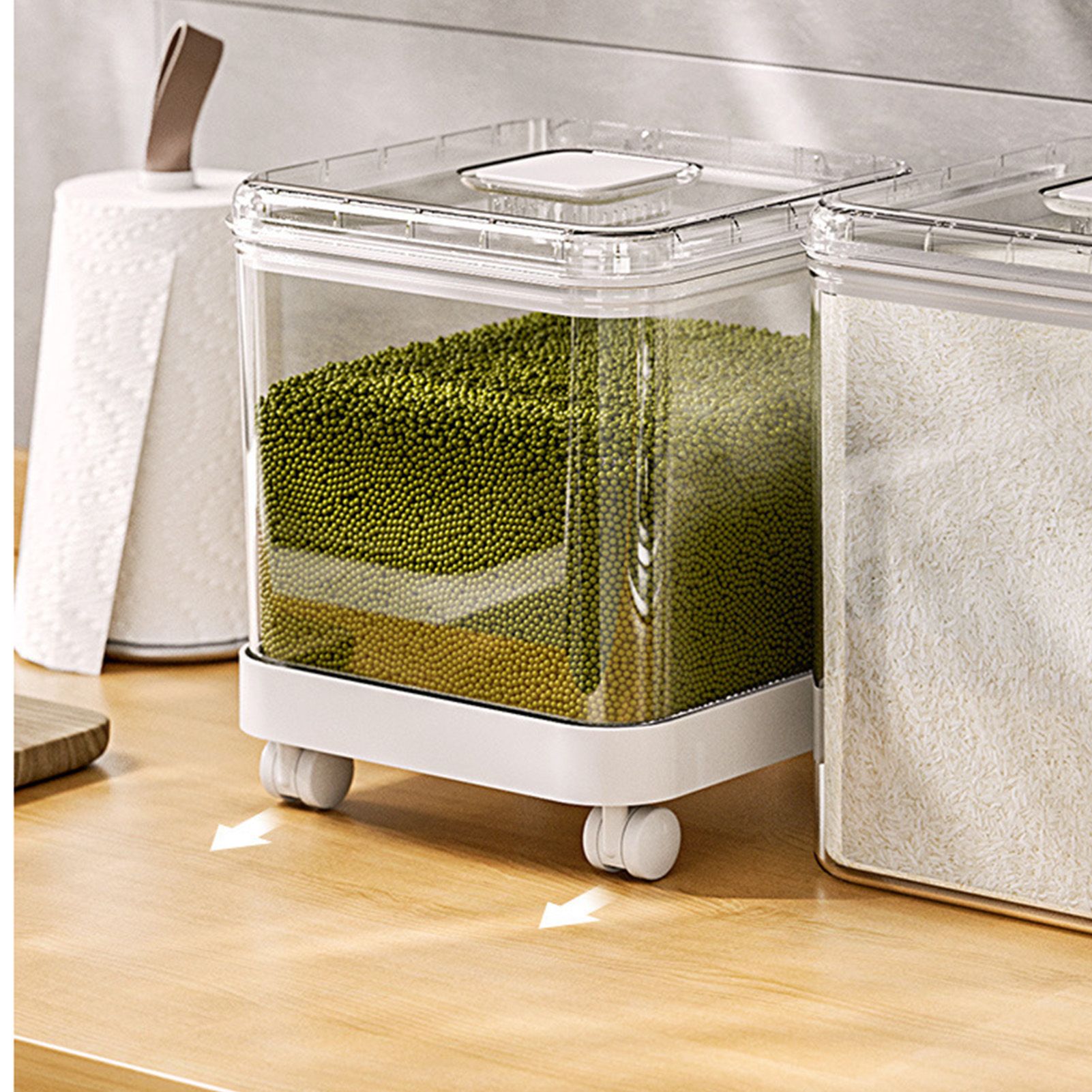 Rice Container Airtight Anti Bugs Moistureproof Hinged Lid Strong Plastic Rice view 10