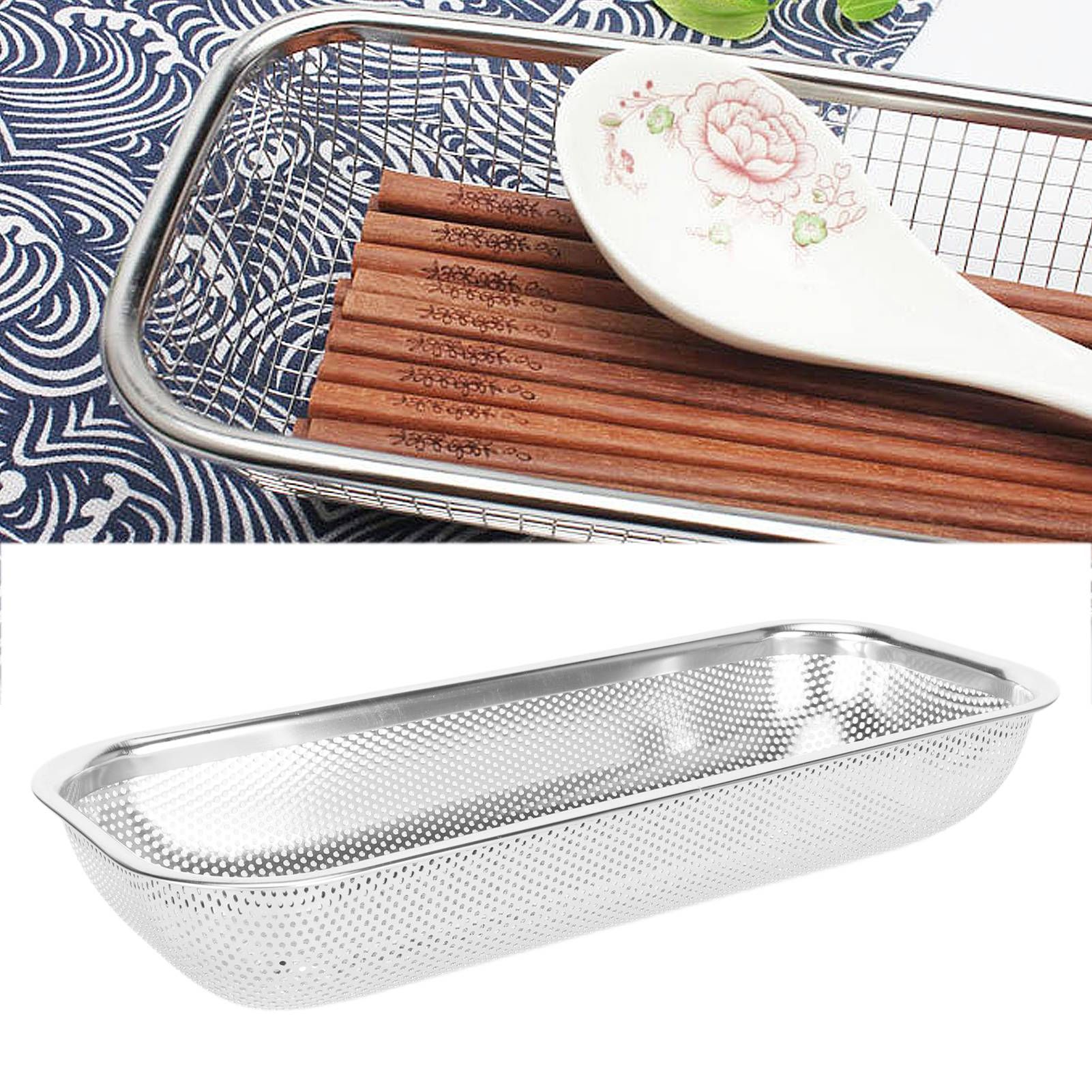 Stainless Steel Utensil Drying Rack Multifunctional Cutlery Drain Basket for view 11