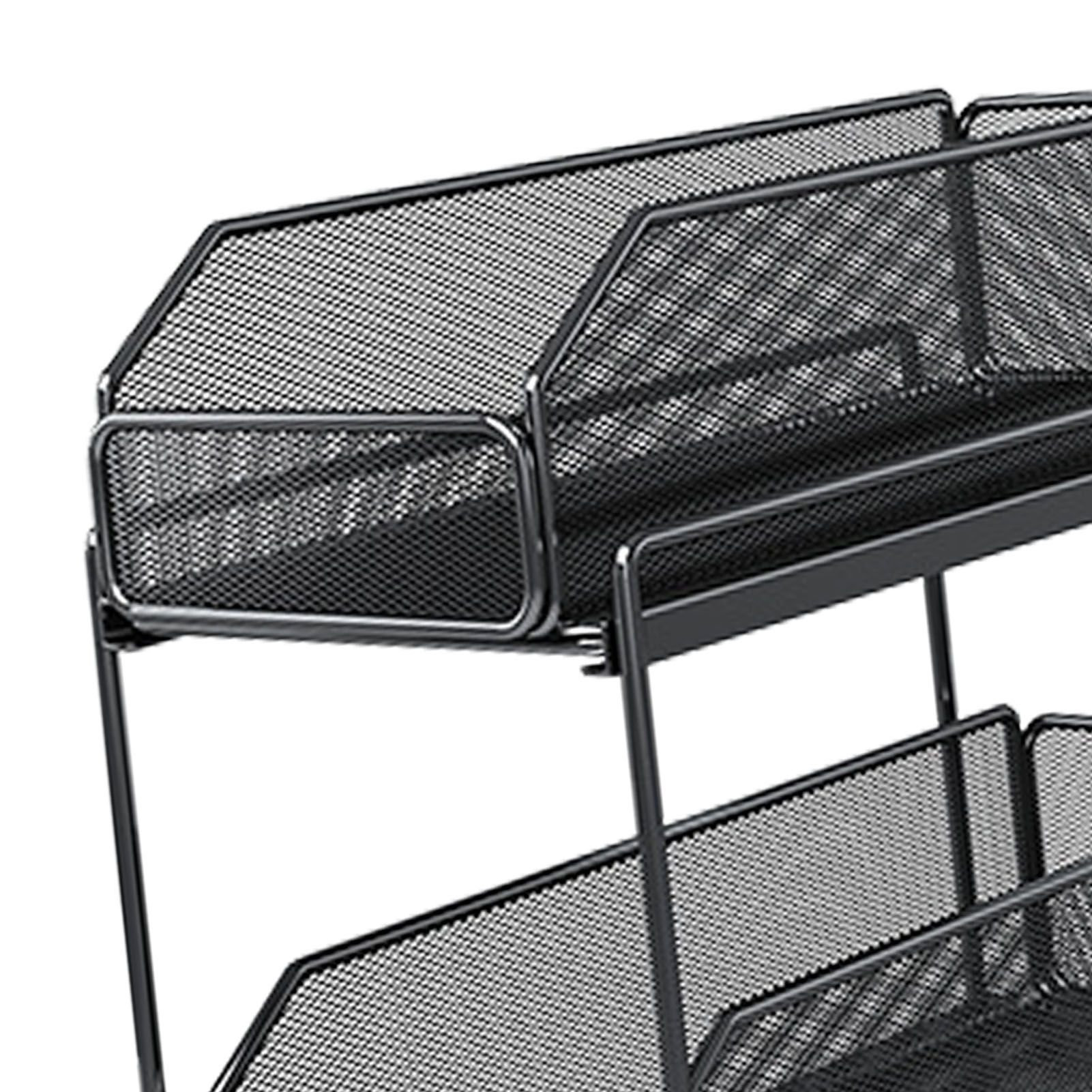 Pull Out Cabinet Organizer 2 Tier Carbon Steel Mesh Large Capacity Easy view 8