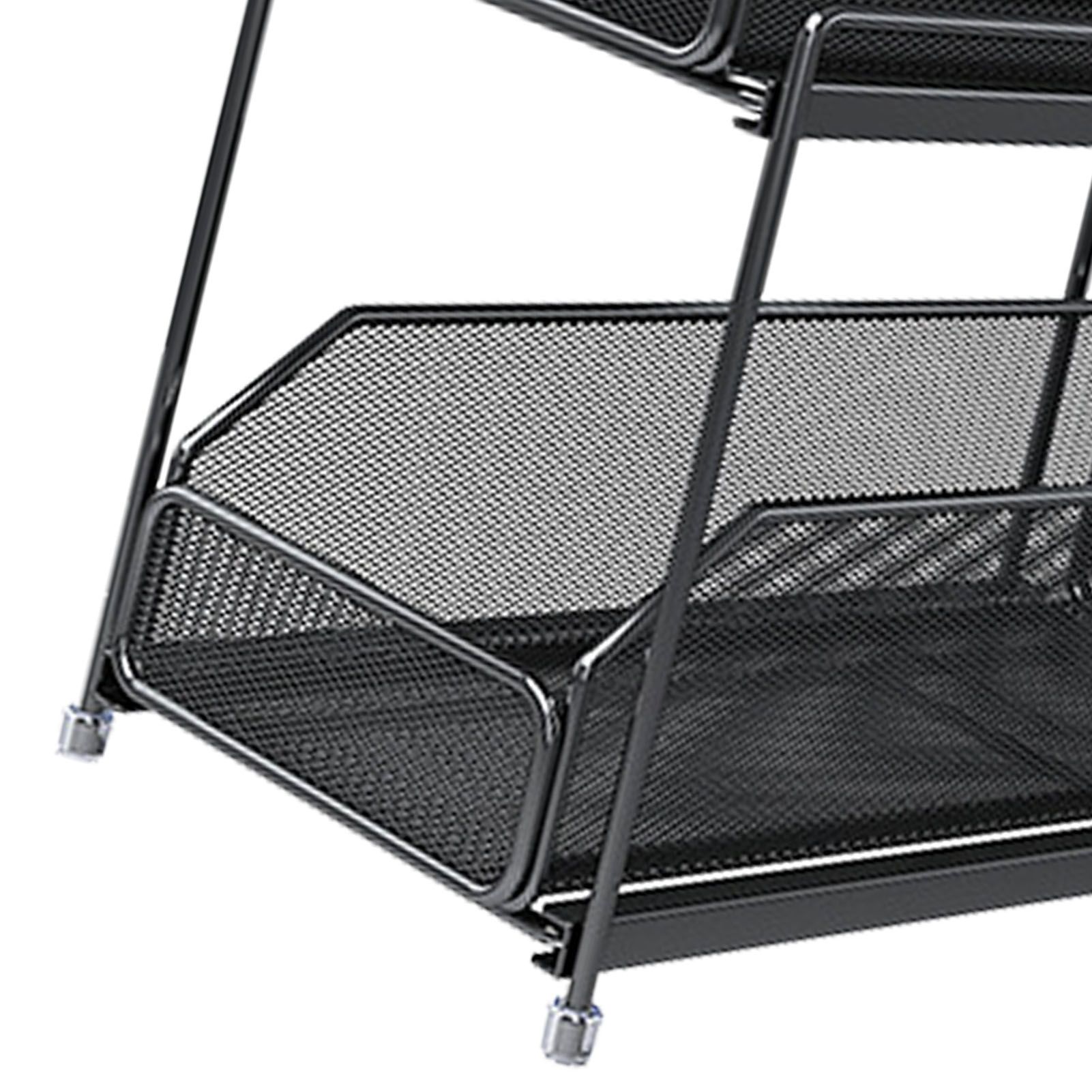 Pull Out Cabinet Organizer 2 Tier Carbon Steel Mesh Large Capacity Easy view 9