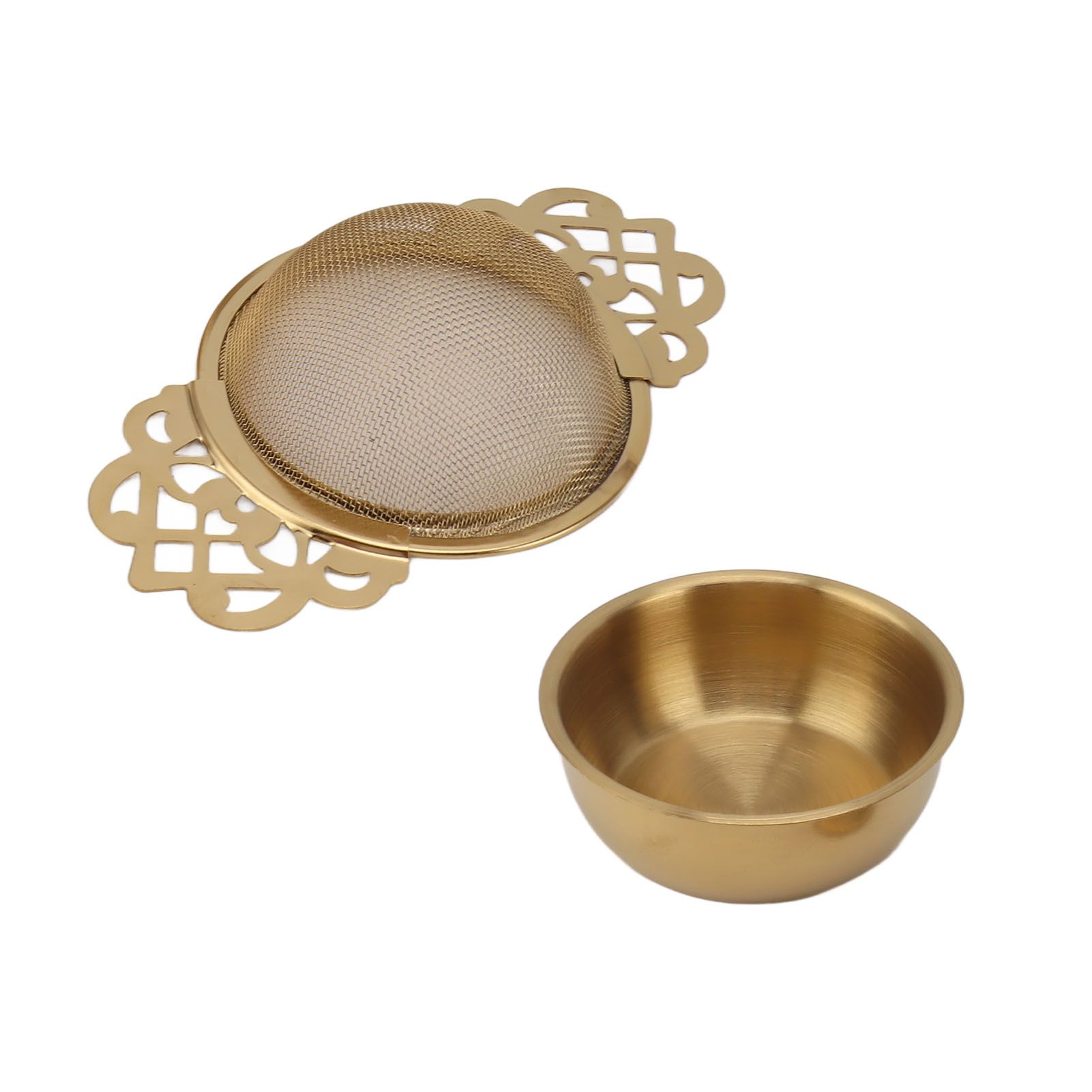 Stainless Steel Tea Strainers with Drip Bowl Double Handles Reusable Fine Mesh view 8