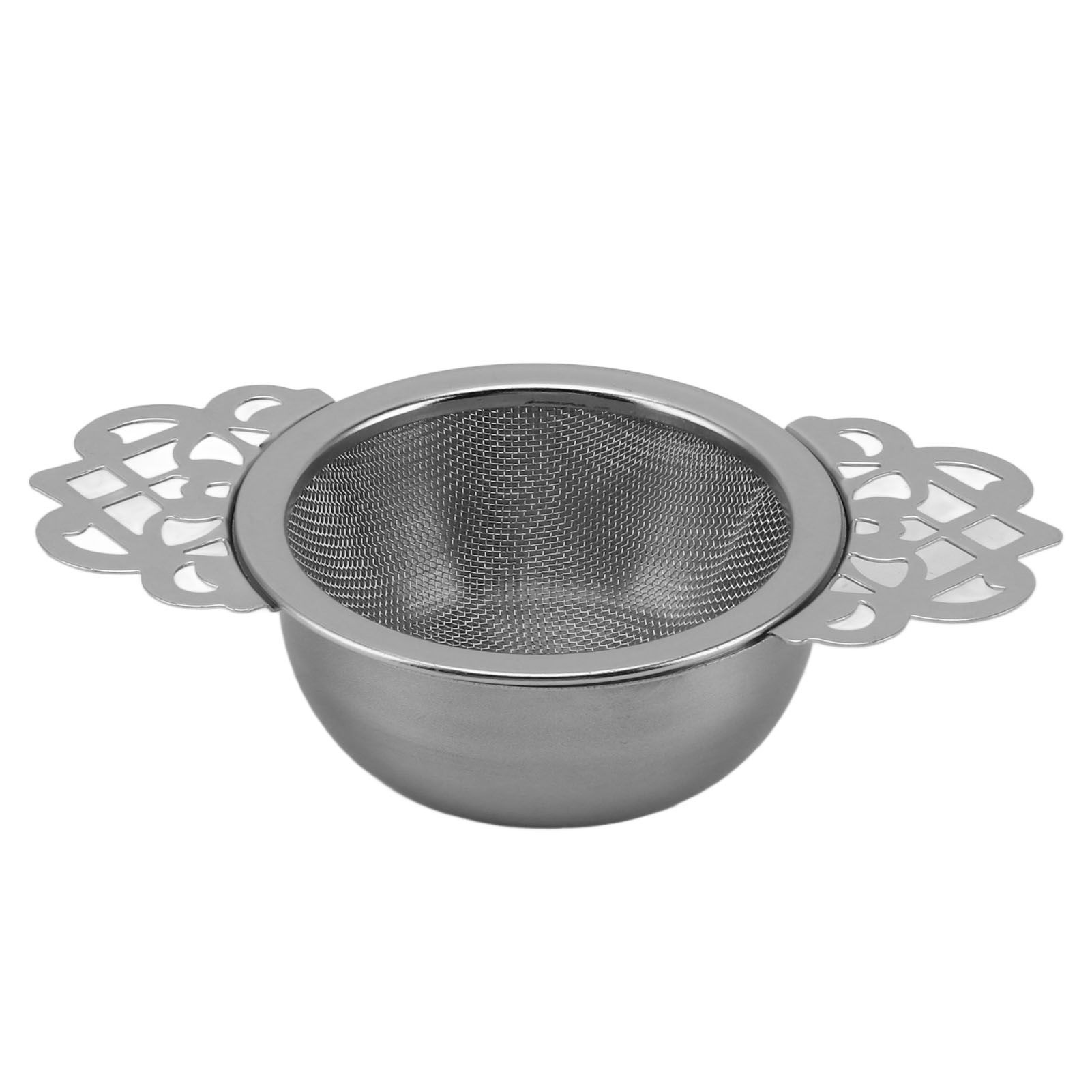 Stainless Steel Tea Strainers with Drip Bowl Double Handles Reusable Fine Mesh view 2