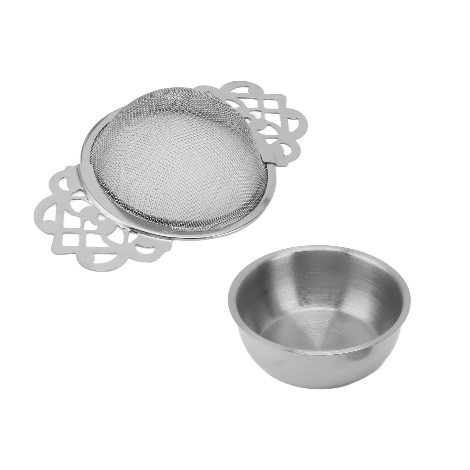 Stainless Steel Tea Strainers with Drip Bowl Double Handles Reusable Fine Mesh view 6