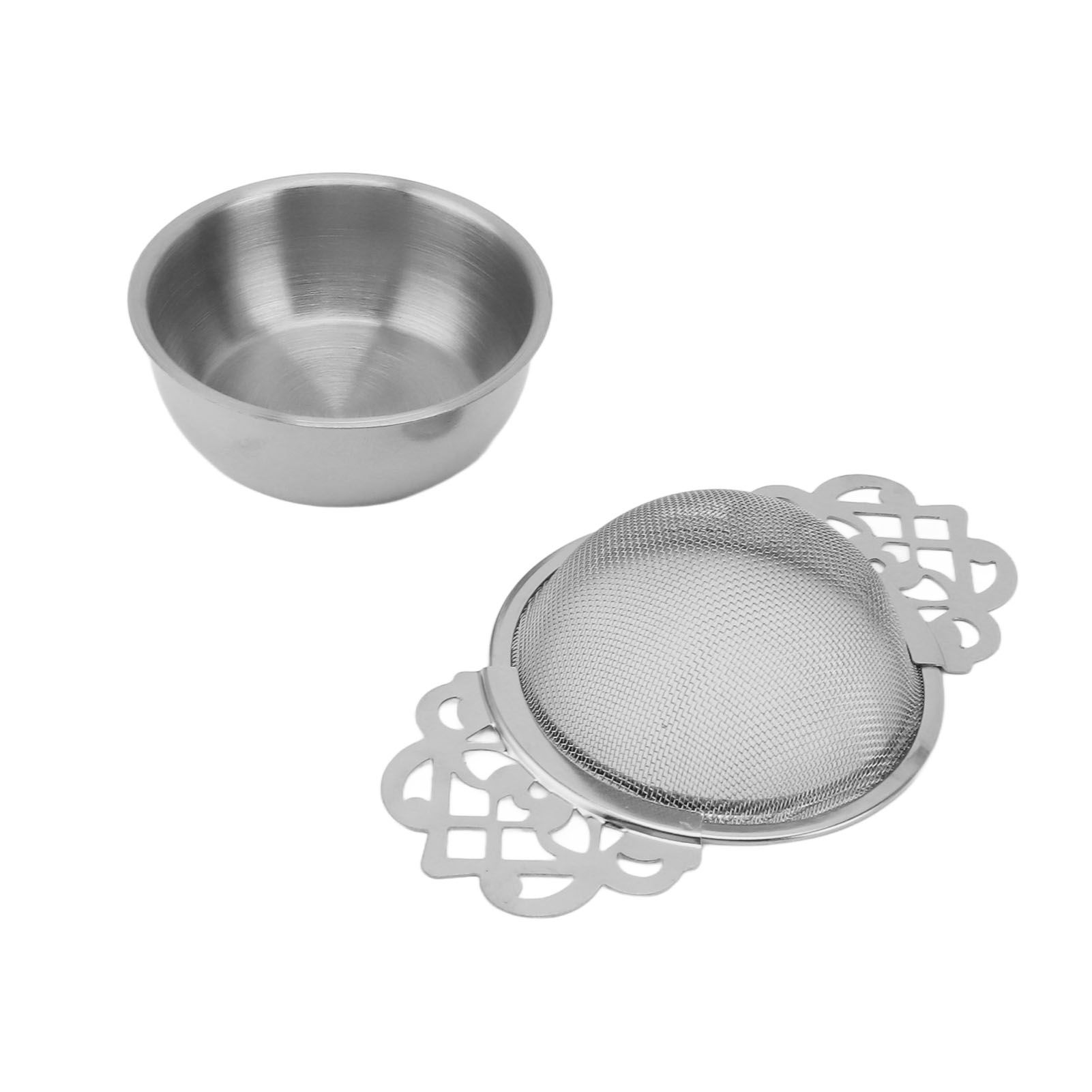 Stainless Steel Tea Strainers with Drip Bowl Double Handles Reusable Fine Mesh view 7