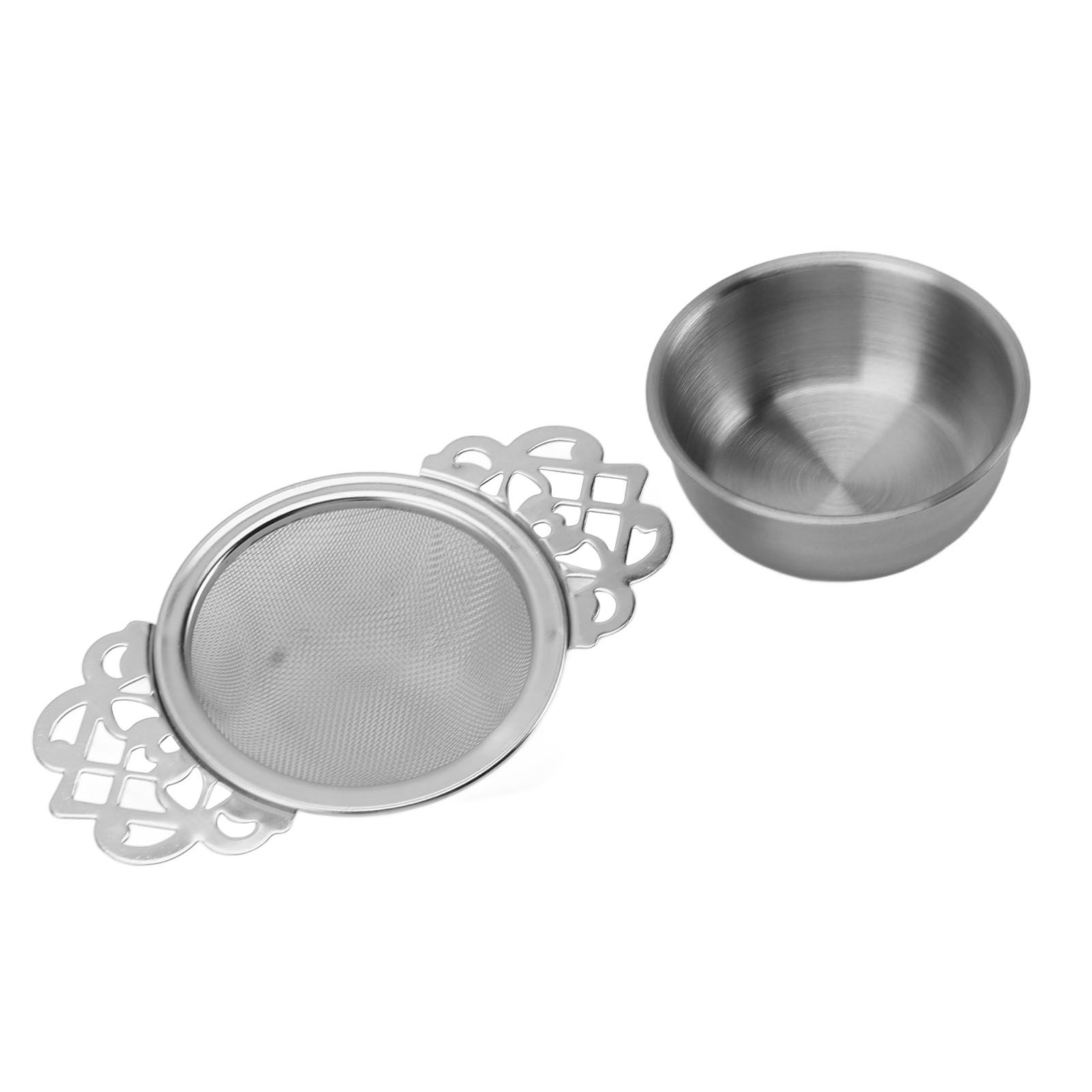 Stainless Steel Tea Strainers with Drip Bowl Double Handles Reusable Fine Mesh view 8