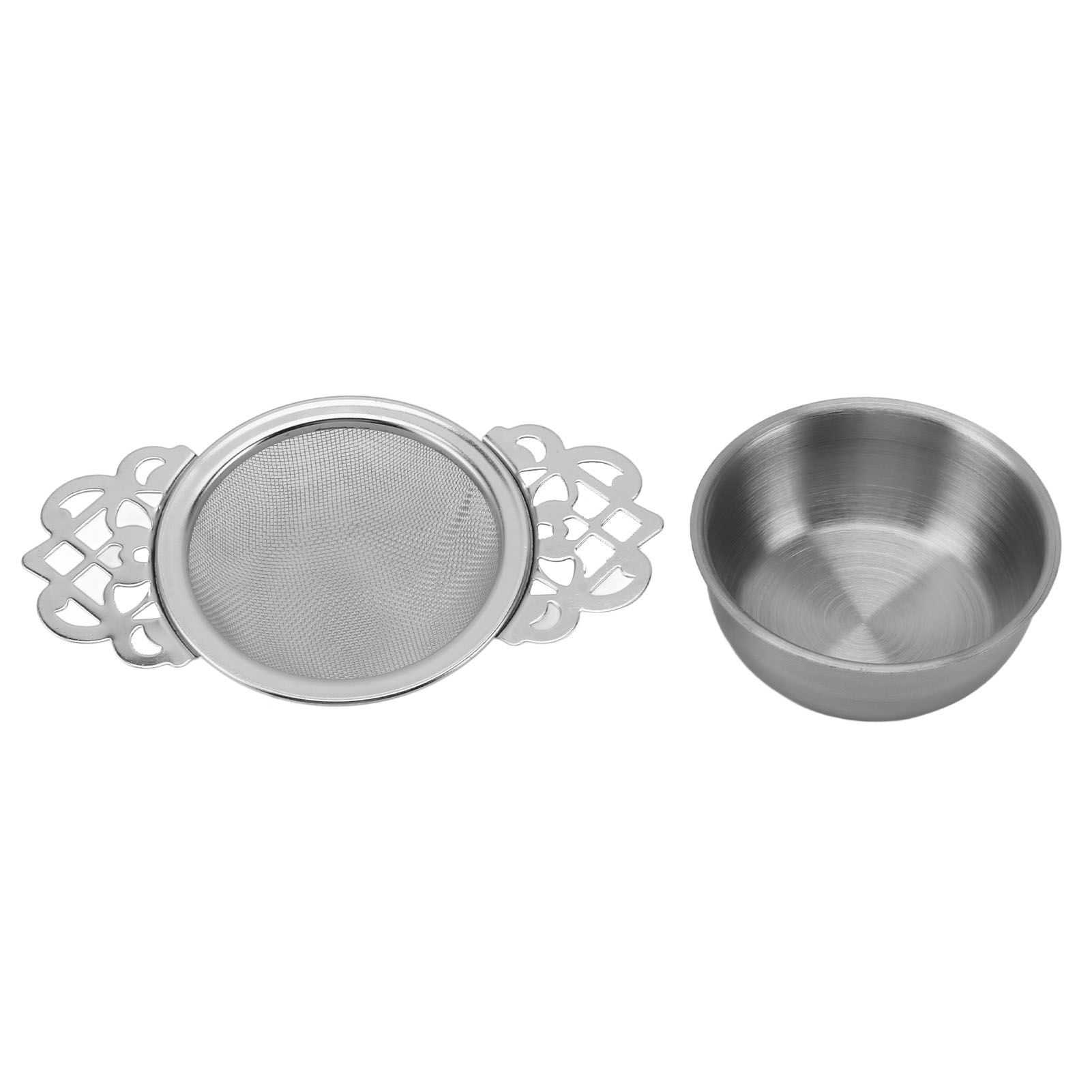 Stainless Steel Tea Strainers with Drip Bowl Double Handles Reusable Fine Mesh view 9
