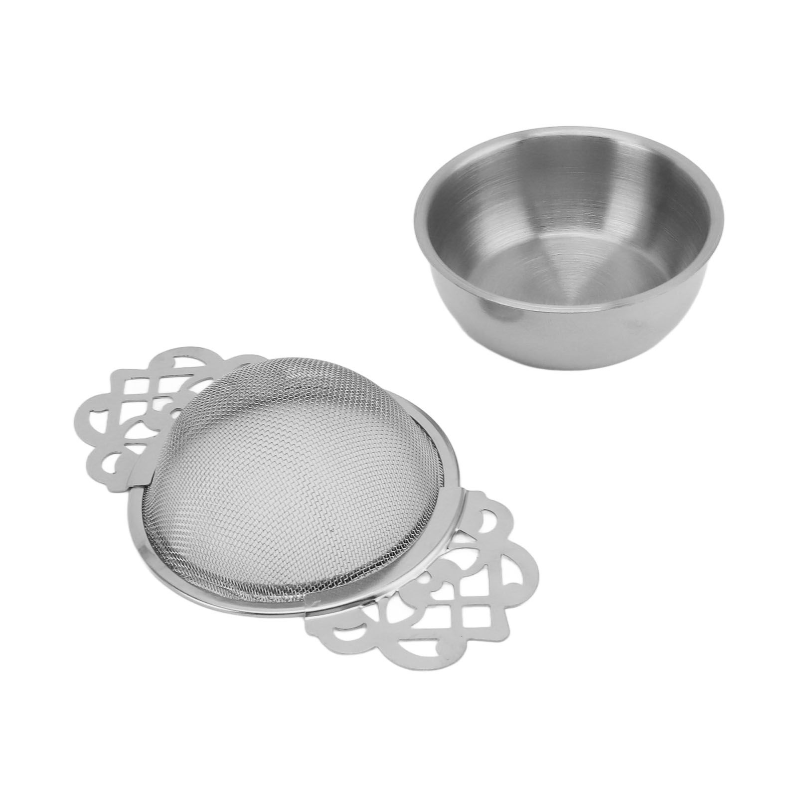 Stainless Steel Tea Strainers with Drip Bowl Double Handles Reusable Fine Mesh view 10