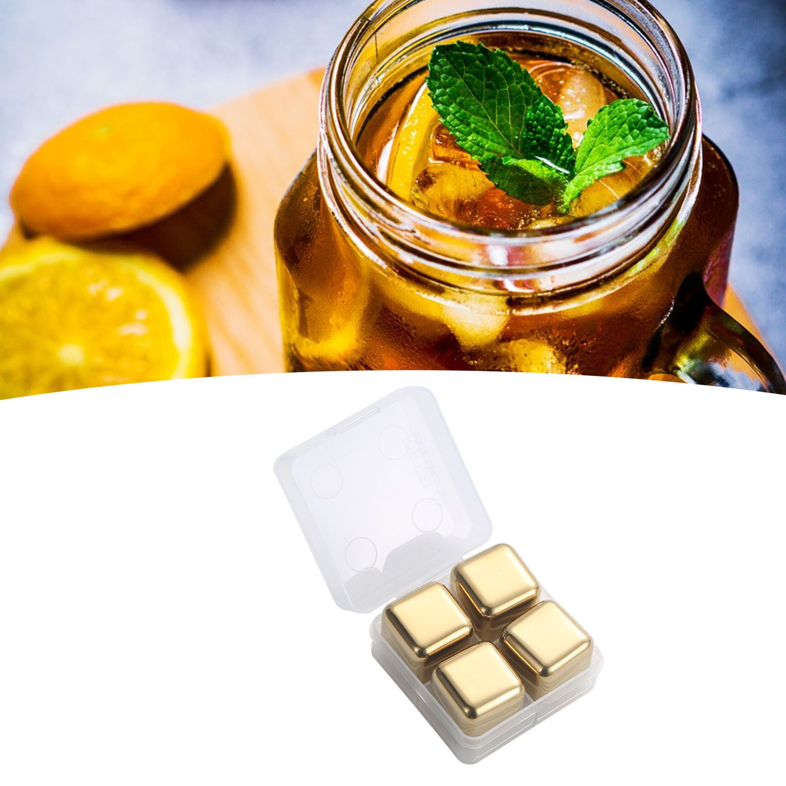 Metal Ice Cubes Stainless Steel Reusable Quick Chilling Clean Whiskey Stone view 2