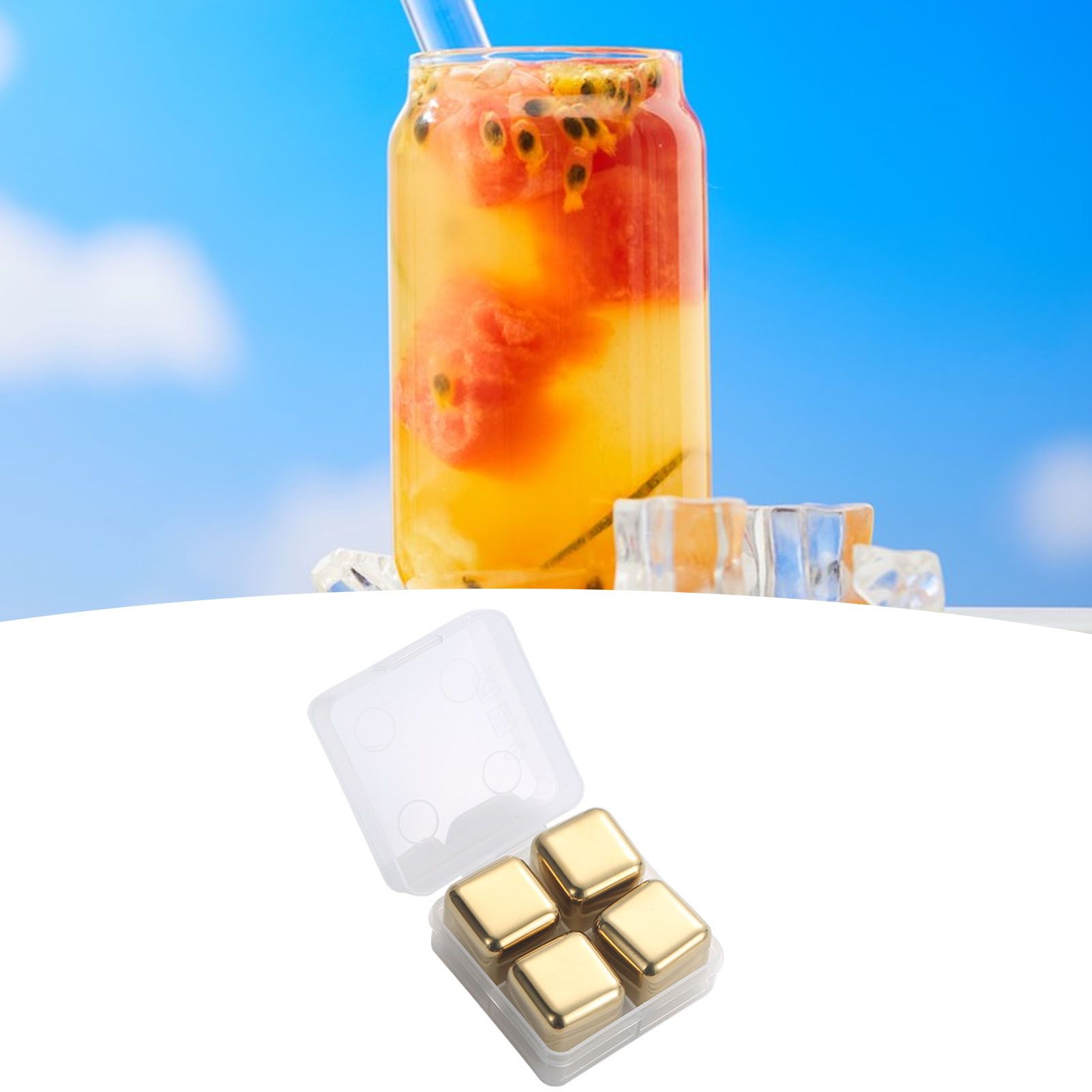 Metal Ice Cubes Stainless Steel Reusable Quick Chilling Clean Whiskey Stone view 5